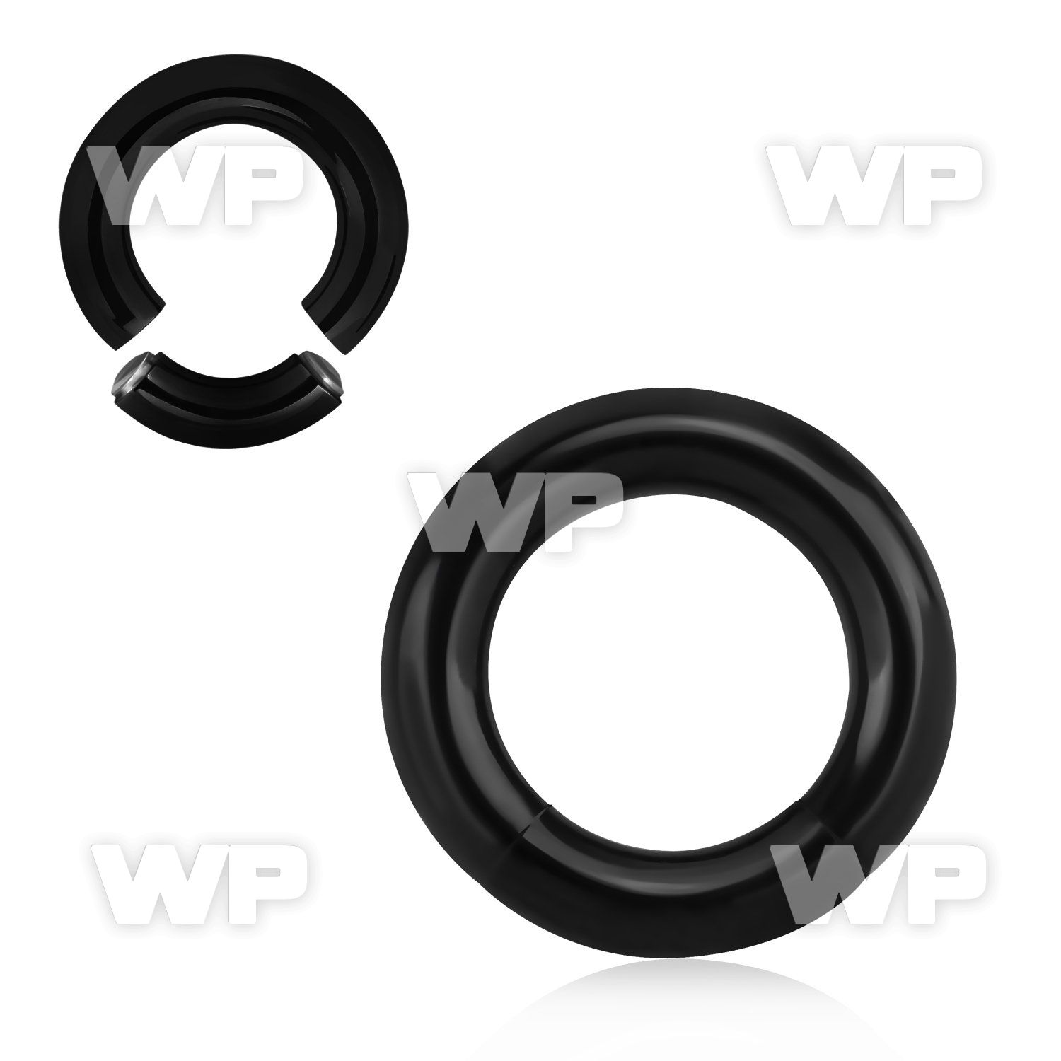 3wir0 black ion plated surgical steel segment ring 5mm ear lobe piercing