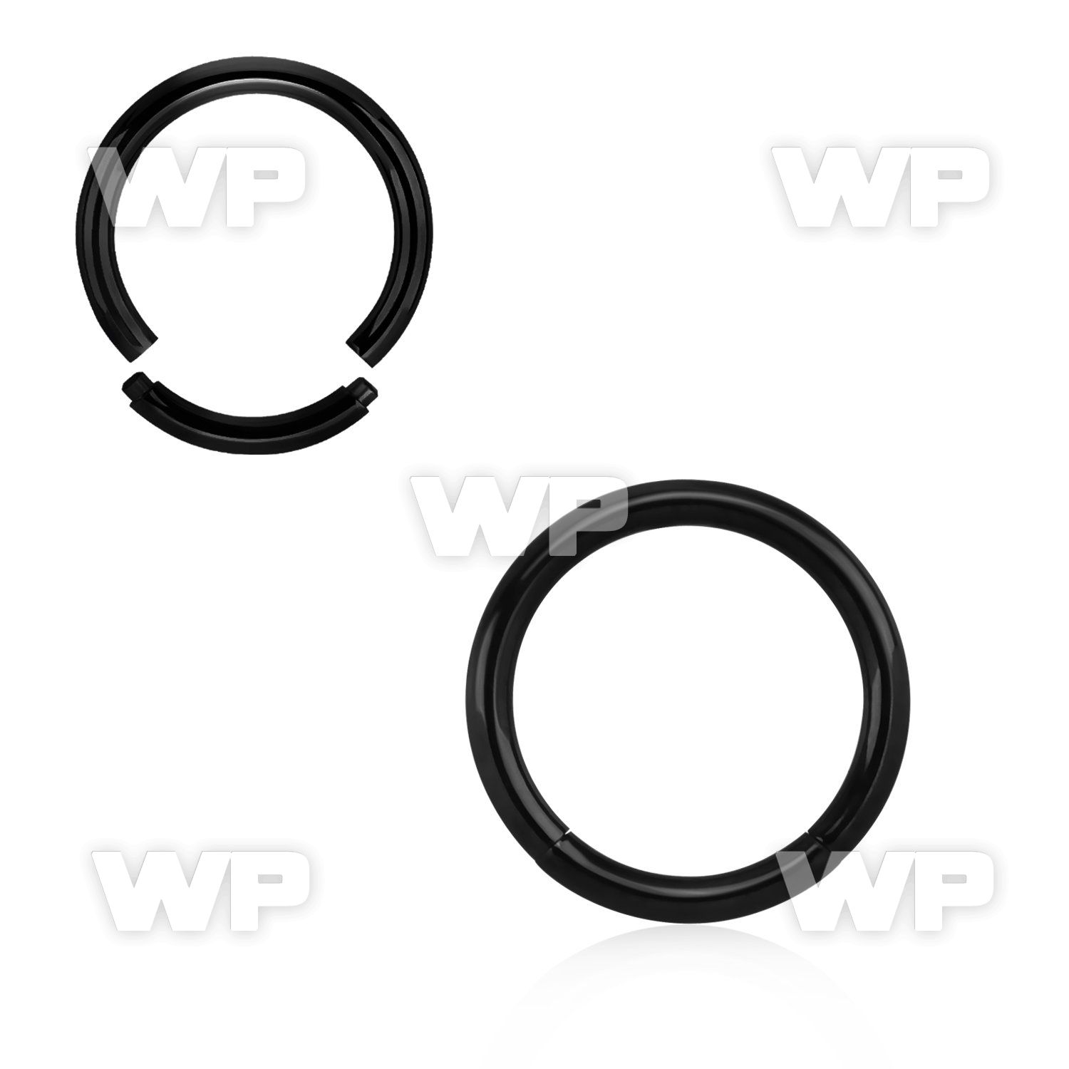 3wirek black ion plated surgical steel segment ring 2mm ear lobe piercing