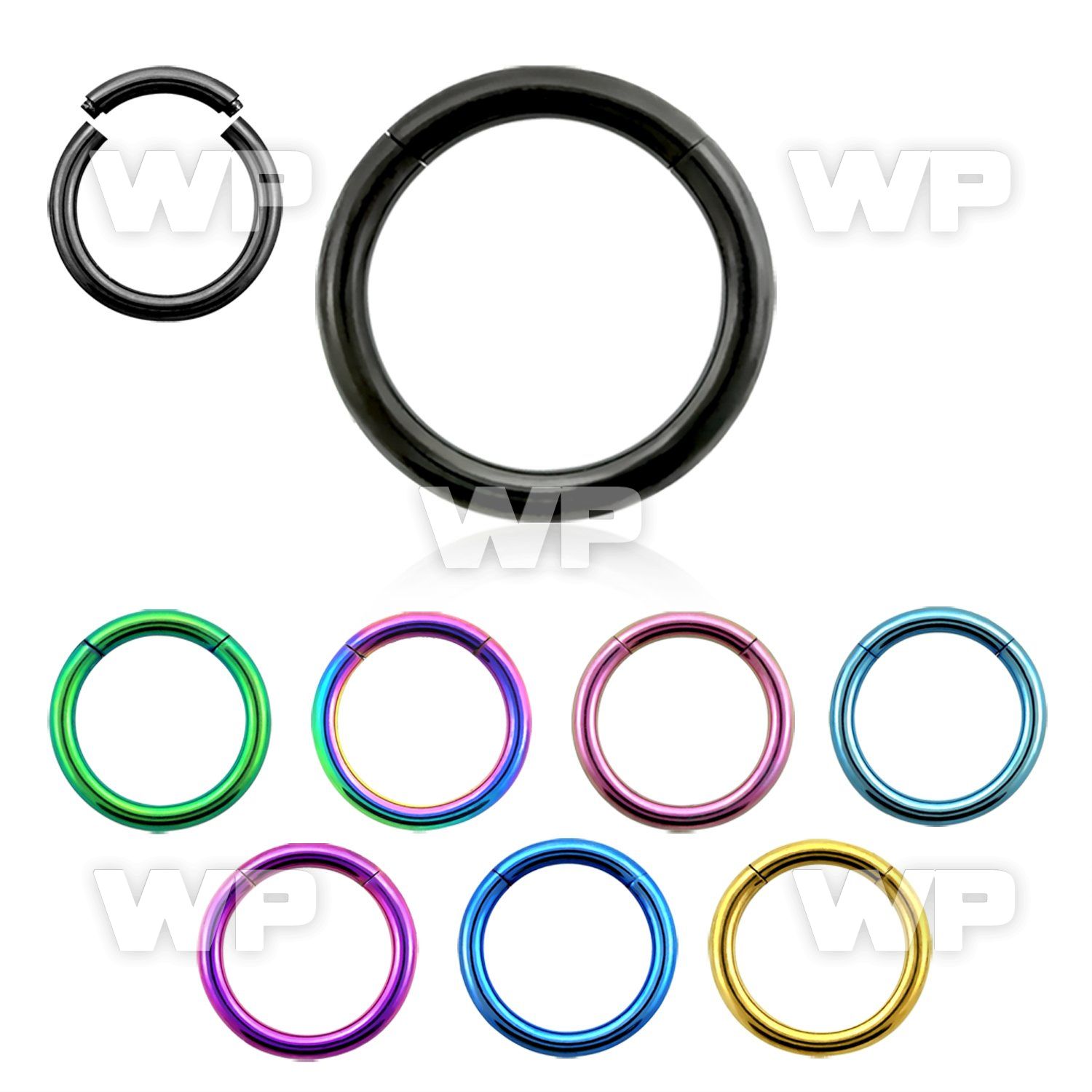 3wirey ion plated surgical steel segment ring 1 2mm ear lobe piercing
