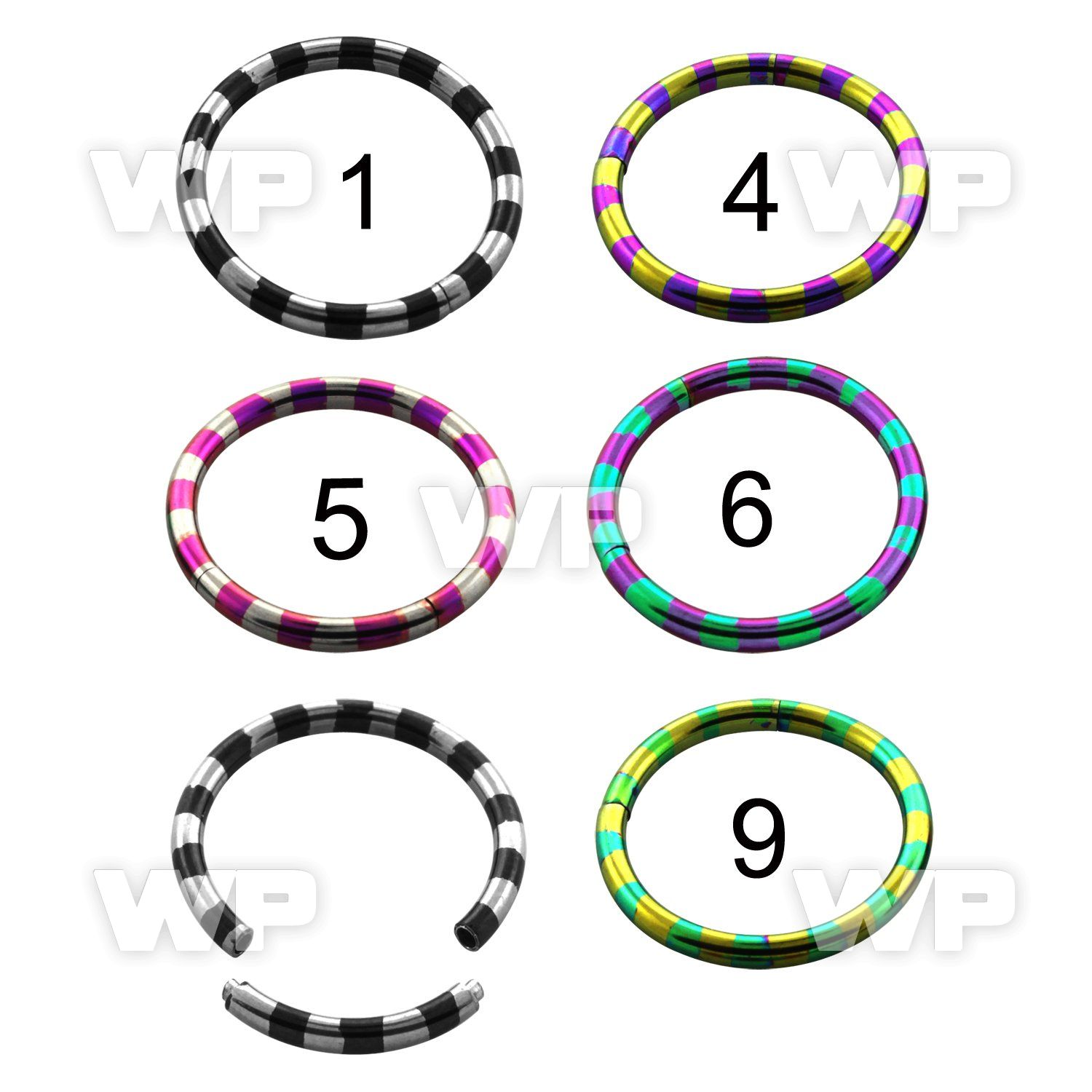 3wjre0 ion plated surgical steel segment ring 1 6mm in two col ear lobe piercing