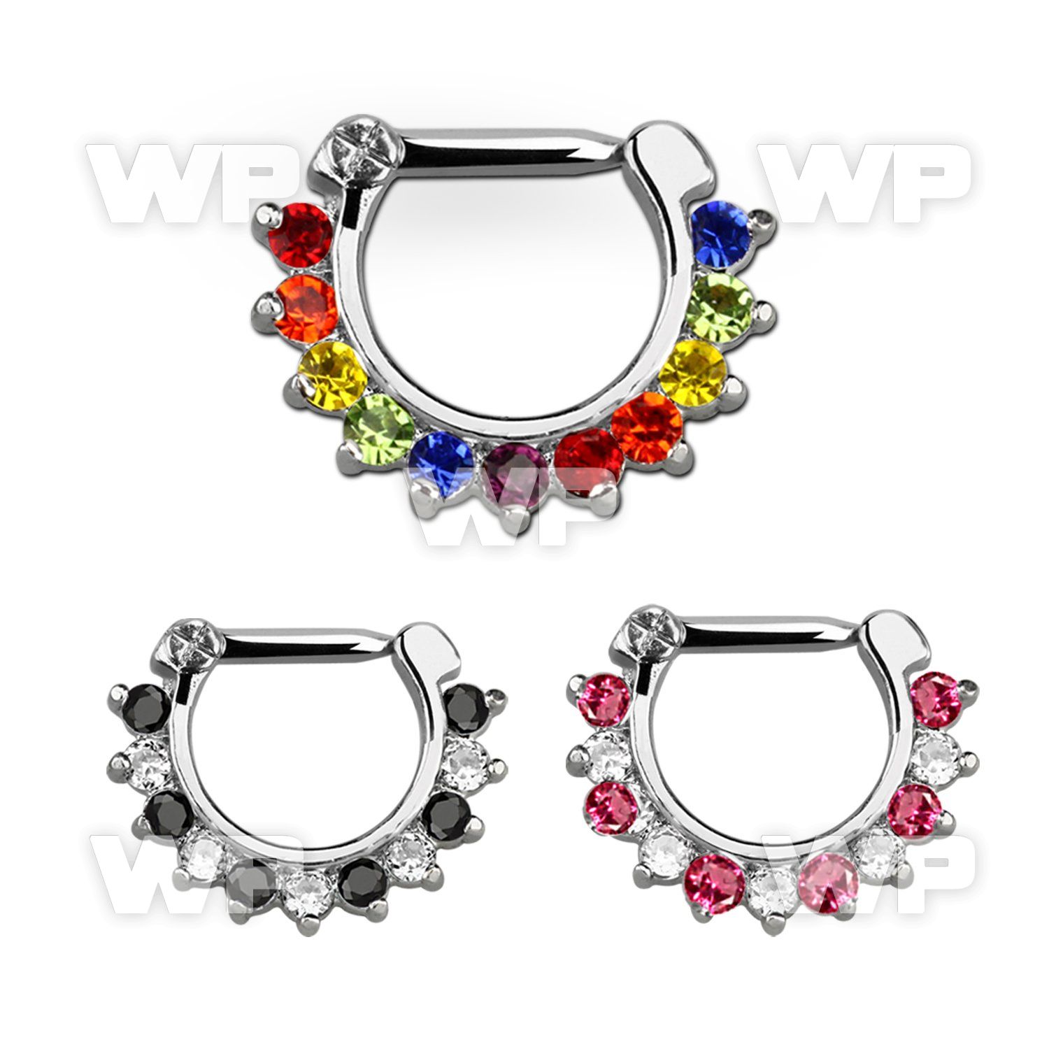 3wm6fe0 septum clicker 1 6mm closure bar alternating crystals septum piercing