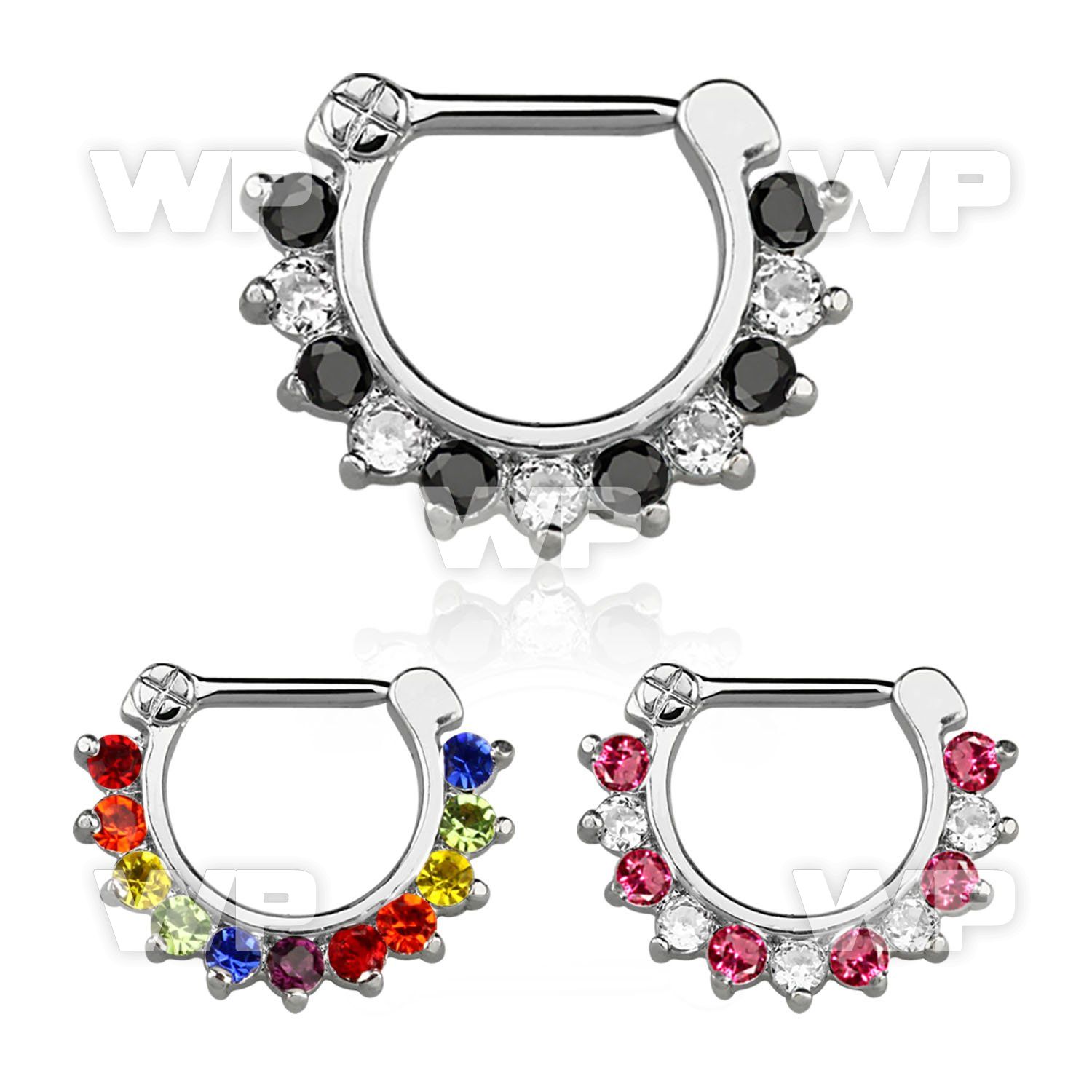 3wm6fey septum clicker a 1 2mm surgical steel closure bar crys septum piercing