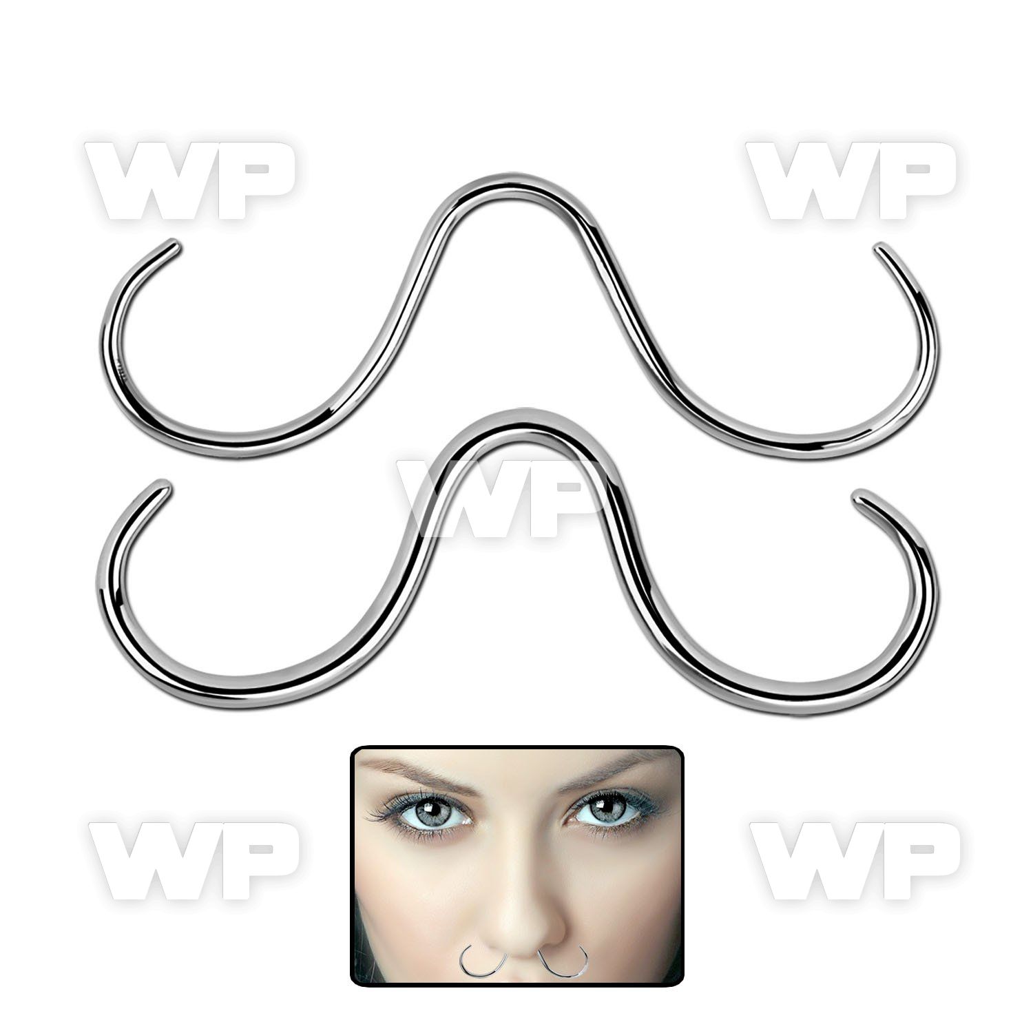 3wmj surgical steel septum piercing retainer in mustache shape septum piercing