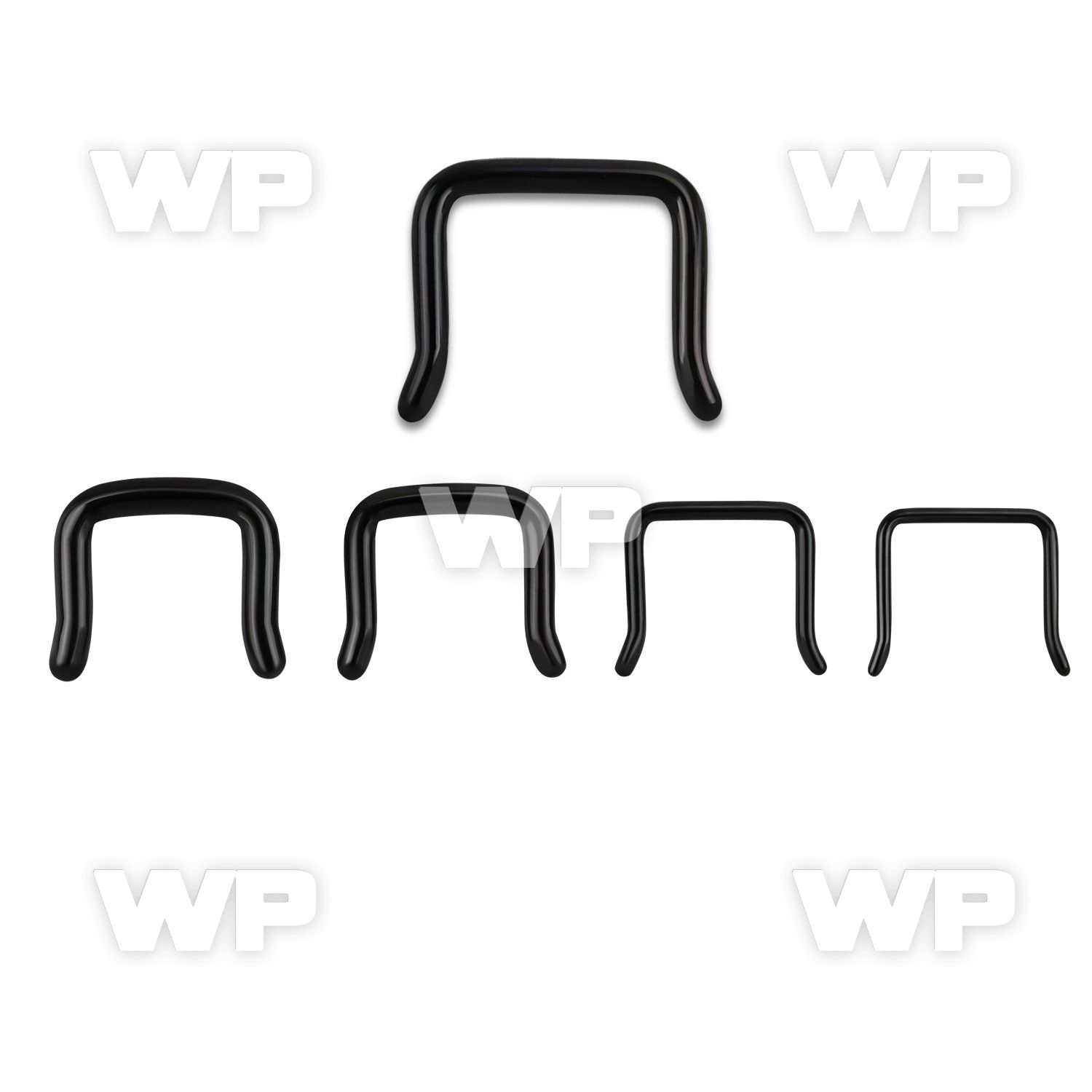 3wmr4 black ion plated 316l steel septum piercing retainer inin septum piercing