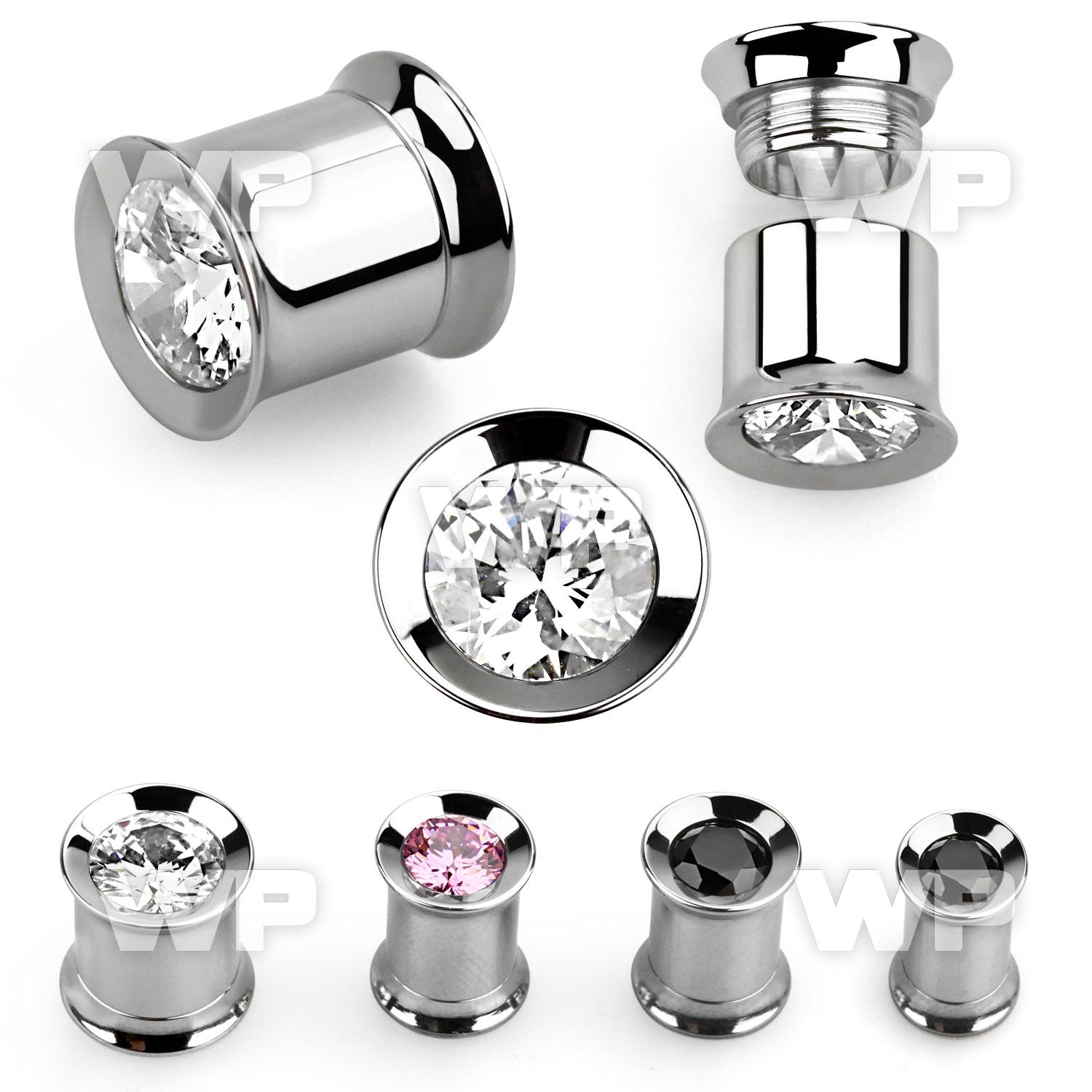 3xmag surgical steel double flared flesh tunnel internal screw ear lobe piercing