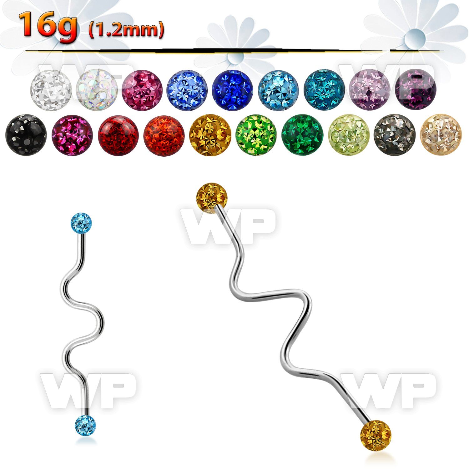 417d0 surgical steel industrial zig zag barbell 1 2mm 4mm ball 