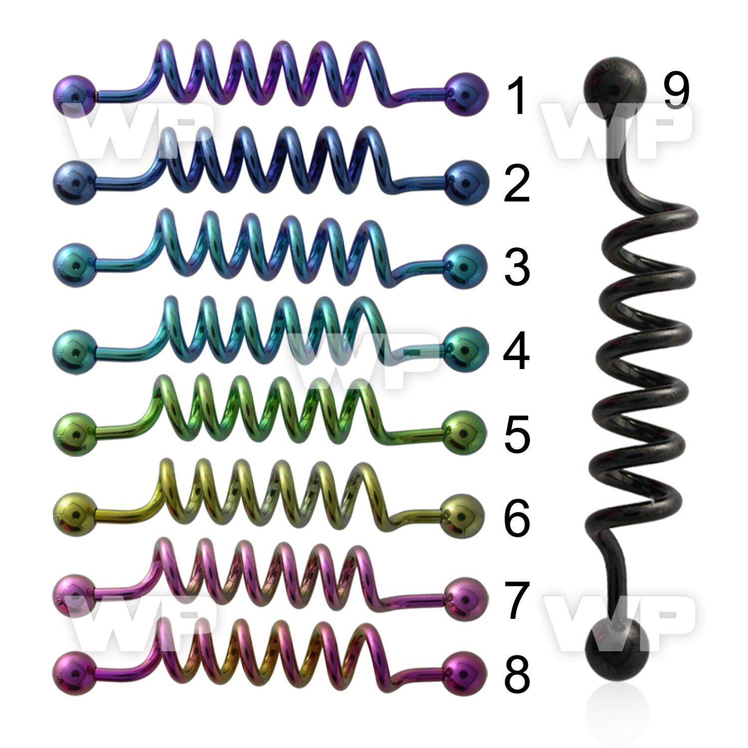 41r1e0 ion plated surgical steel industrial coil barbell 1 6mm 