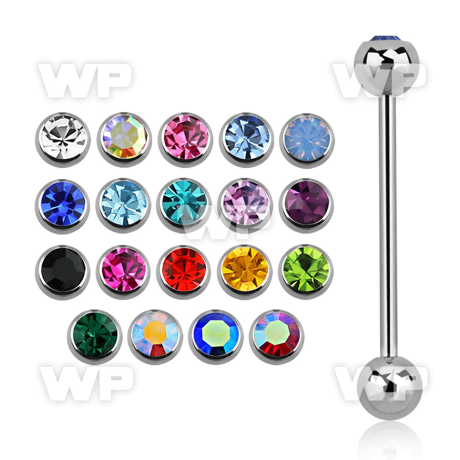 4463 surgical steel tongue bar 1 6mm 5mm jewel ball on top tongue piercing