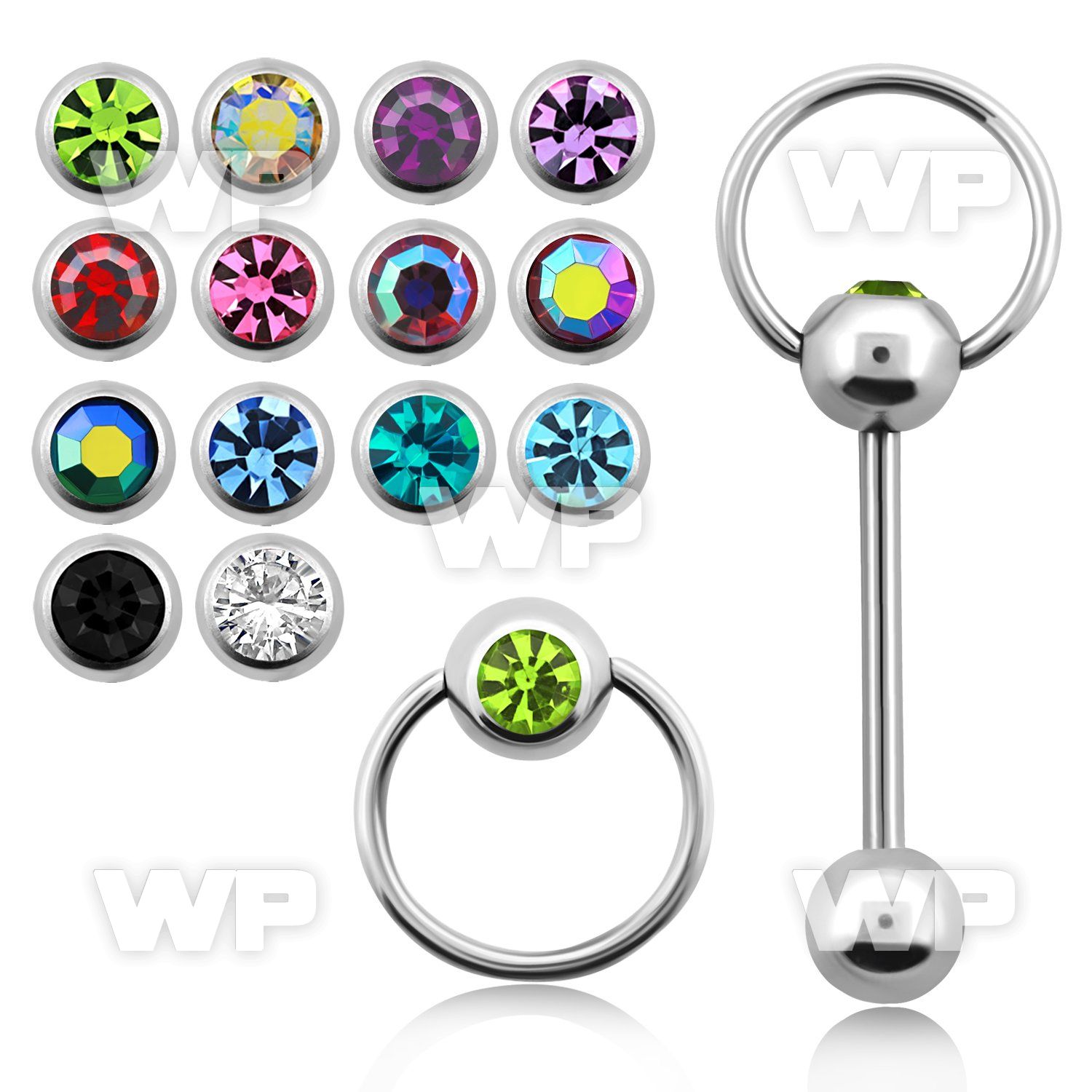 4463b surgical steel tongue bar 1 6mm top 6mm press fit jewel tongue piercing