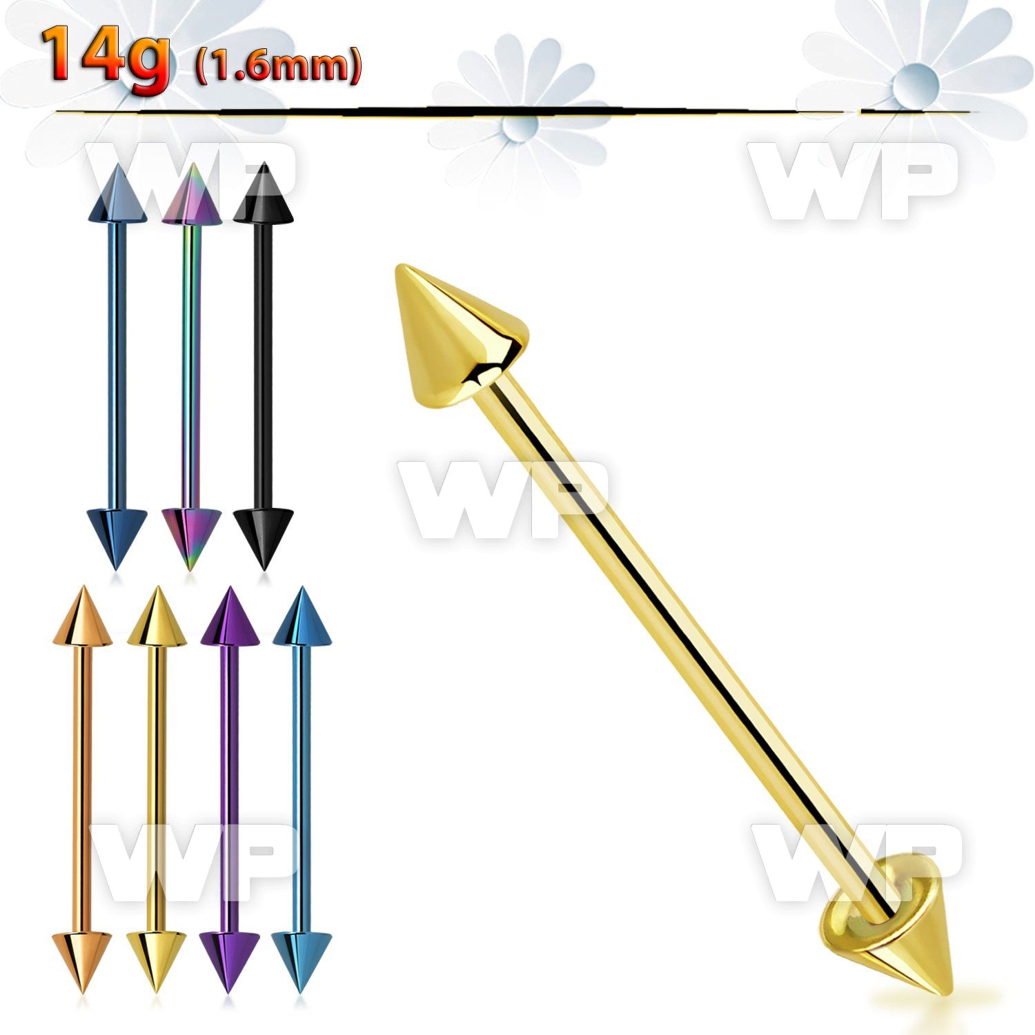 448r6u0 ion plated surgical steel industrial barbell 1 6mm 4mm 