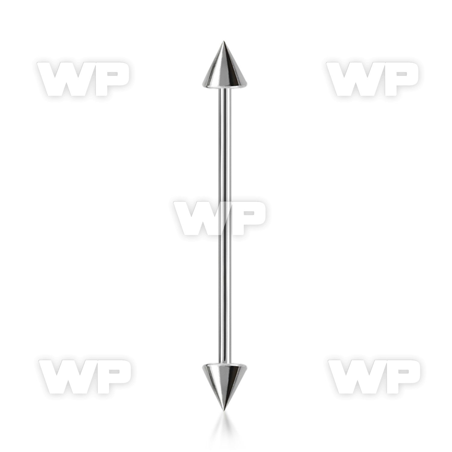 448u16u3 surgical steel industrial barbell 16g 1 2mm 4mm cones 