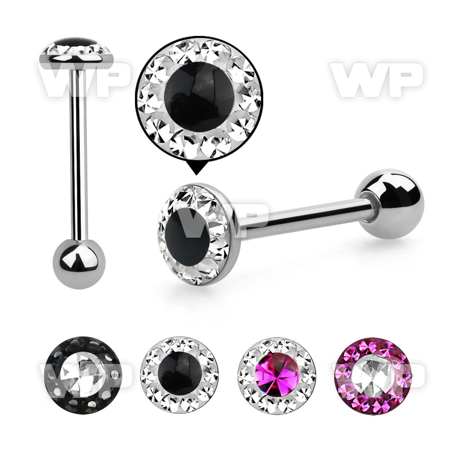 44d6tf4 surgical steel tongue bar 1 6mm 7mm flat top ferido glue tongue piercing