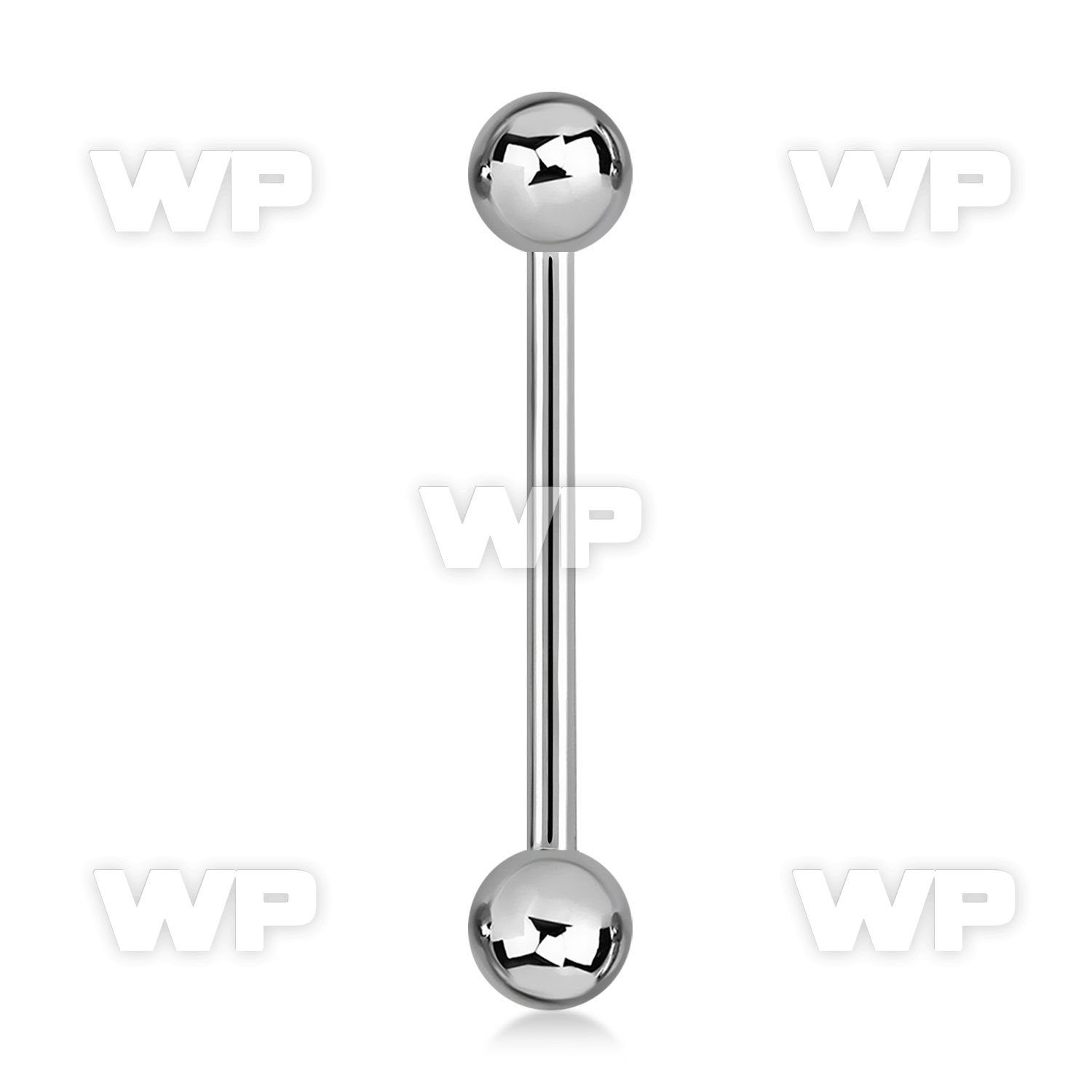 44i surgical steel tongue bar 1 6mm 6mm ball nipple piercing