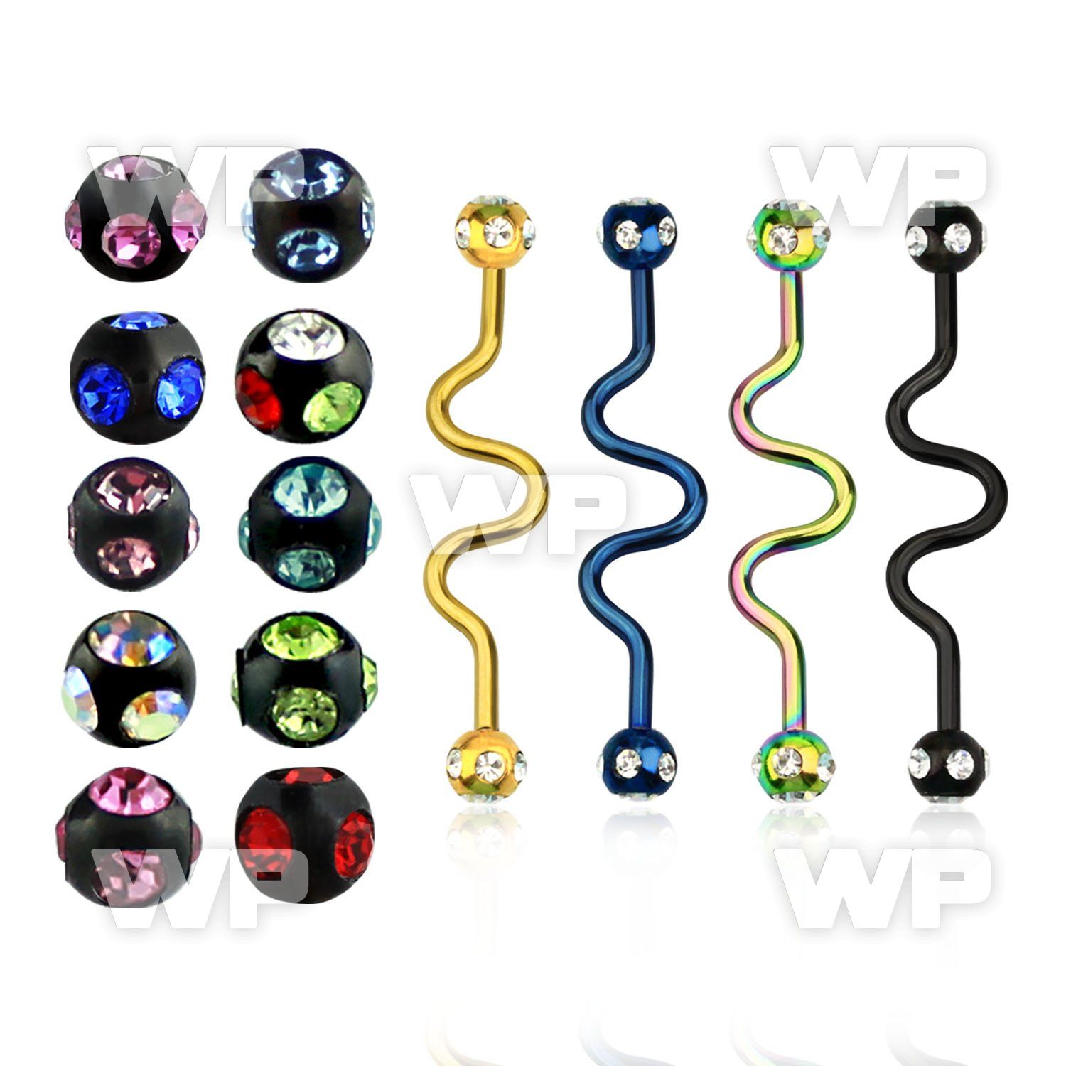 44r6c ion plated steel industrial zig zag barbell 1 6mm 5mm tongue piercing