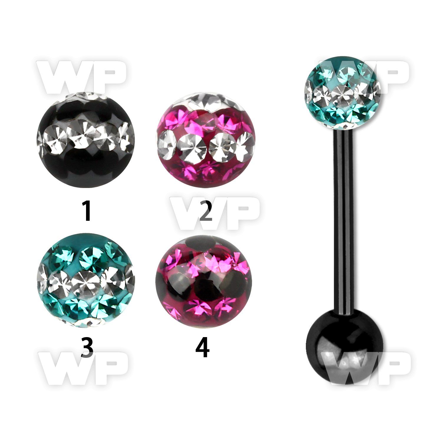 44rdas1 ion plated surgical steel tongue bar 1 6mm 5mm ball feri tongue piercing