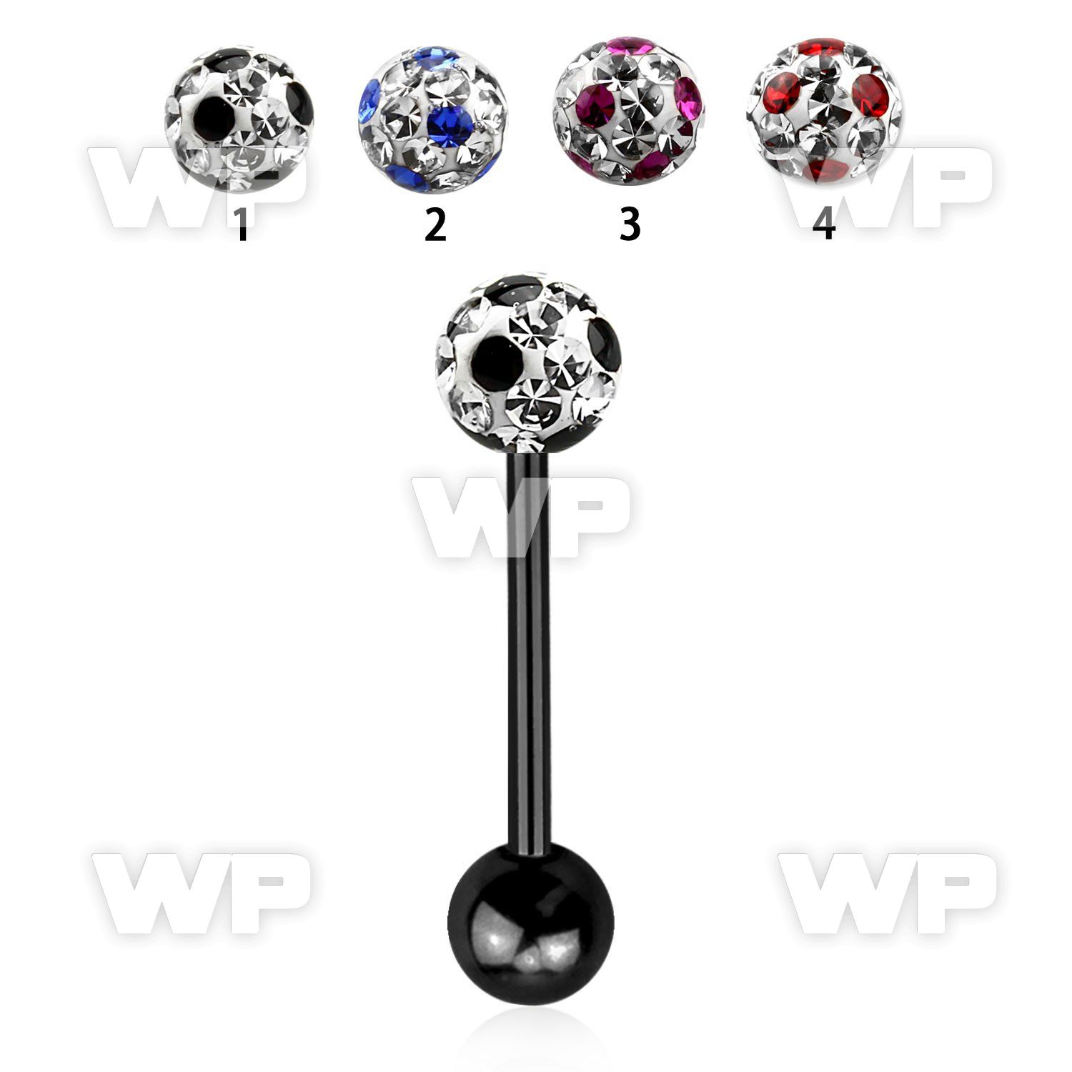 44rday7 ion plated surgical steel tongue bar 1 6mm 6mm ball feri tongue piercing