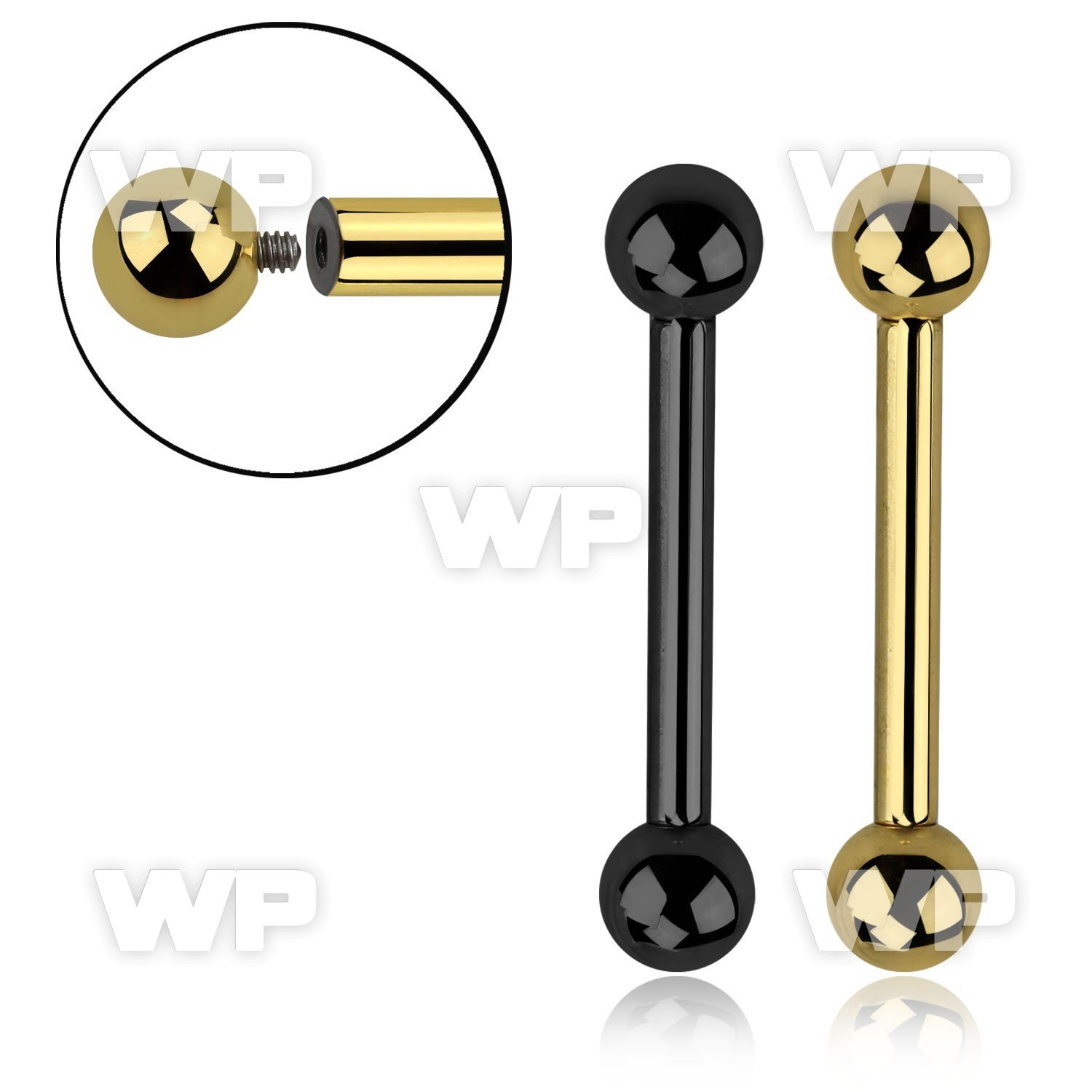 44rep ion plated 316l steel big gauge tongue barthickness of tongue piercing