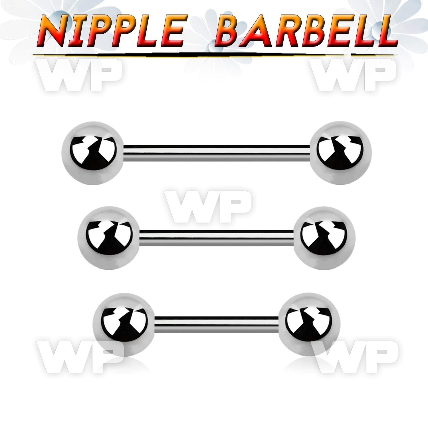 44umii implant grade steel nipple straight bar two 6mm balls