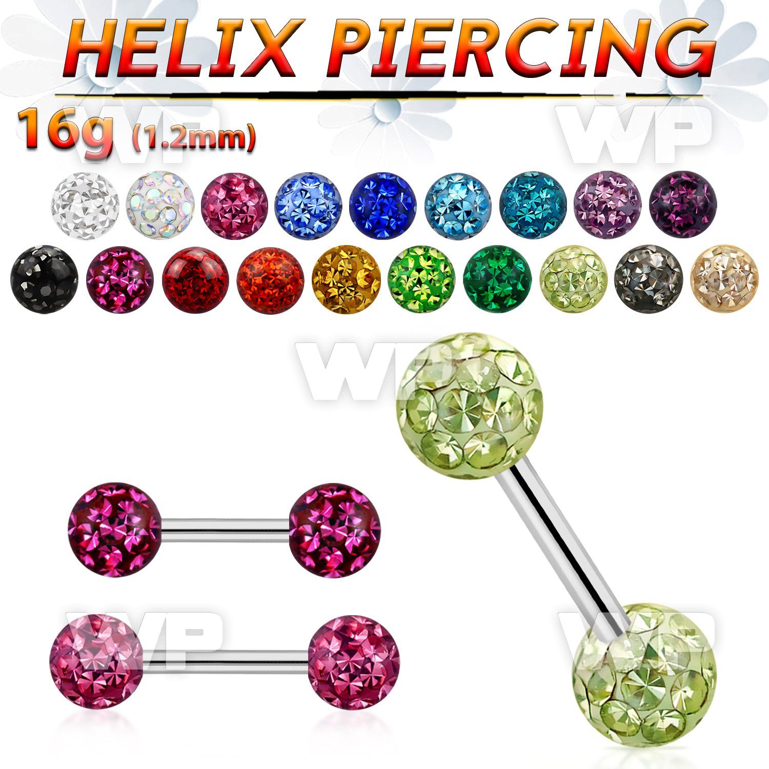 44wak0 surgical steel helix piercing 1 2mm 4mm multi crystal eyebrow piercing