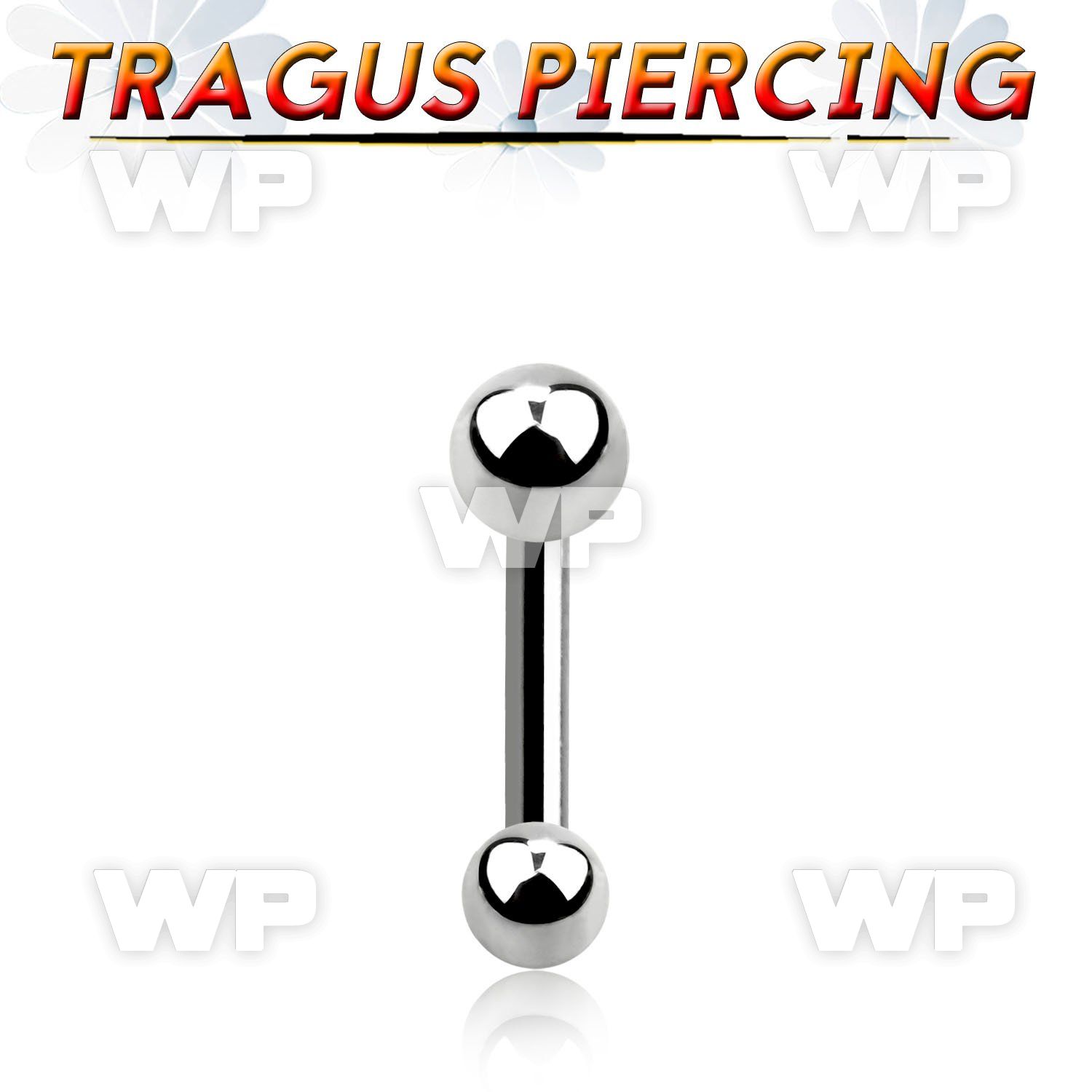 44wazl surgical steel tragus barbell 1 2mm upper 4mm normal hig helix piercing