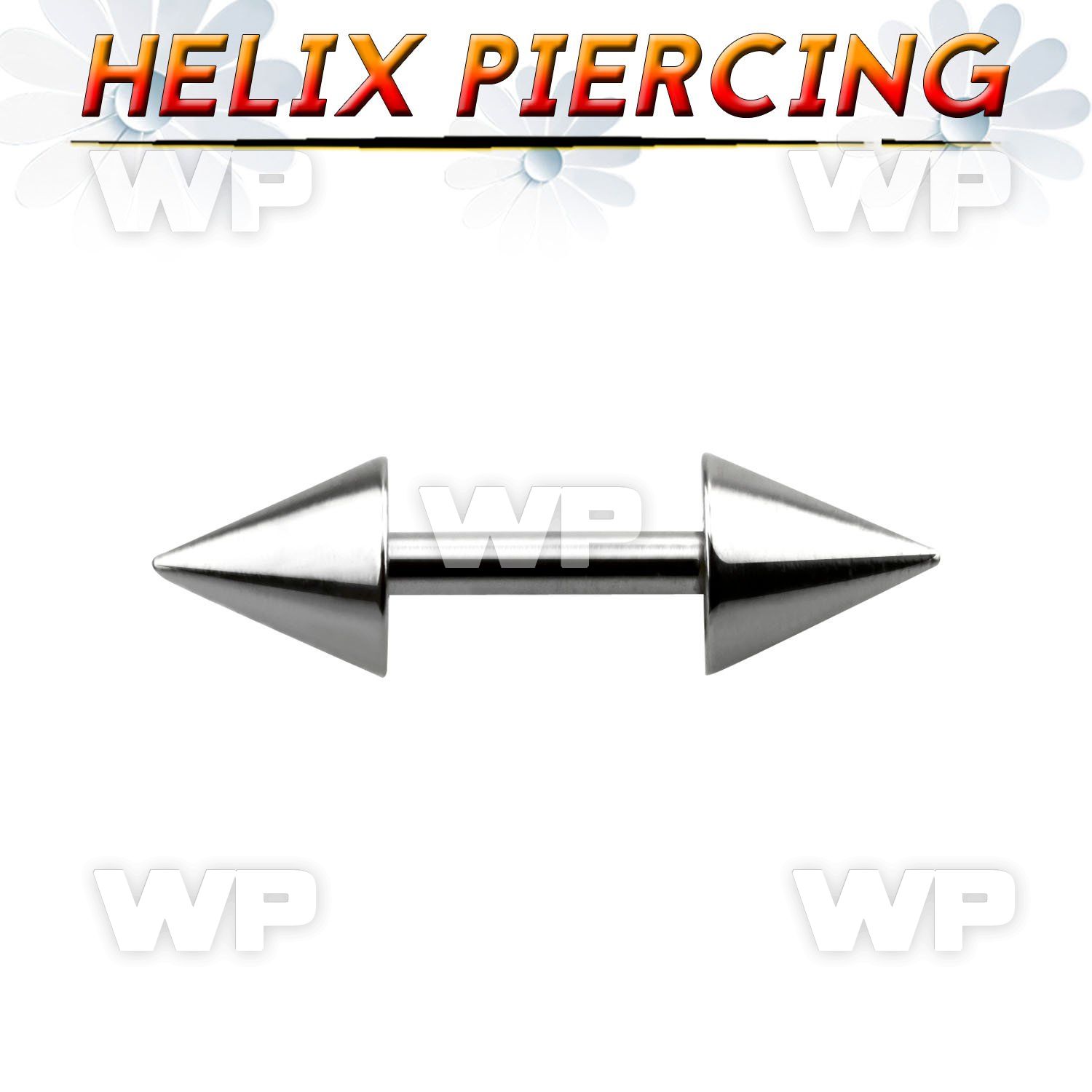 44wazp surgical steel helix barbell 1 2mm 4mm cones eyebrow piercing