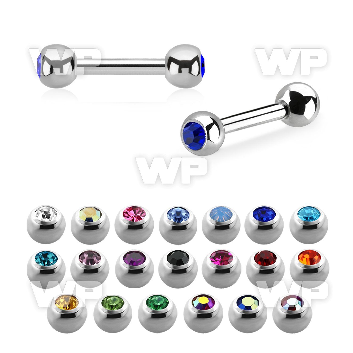 44wk6 surgical steel eyebrow barbell 1 2mm 3mm press fit jewel eyebrow piercing