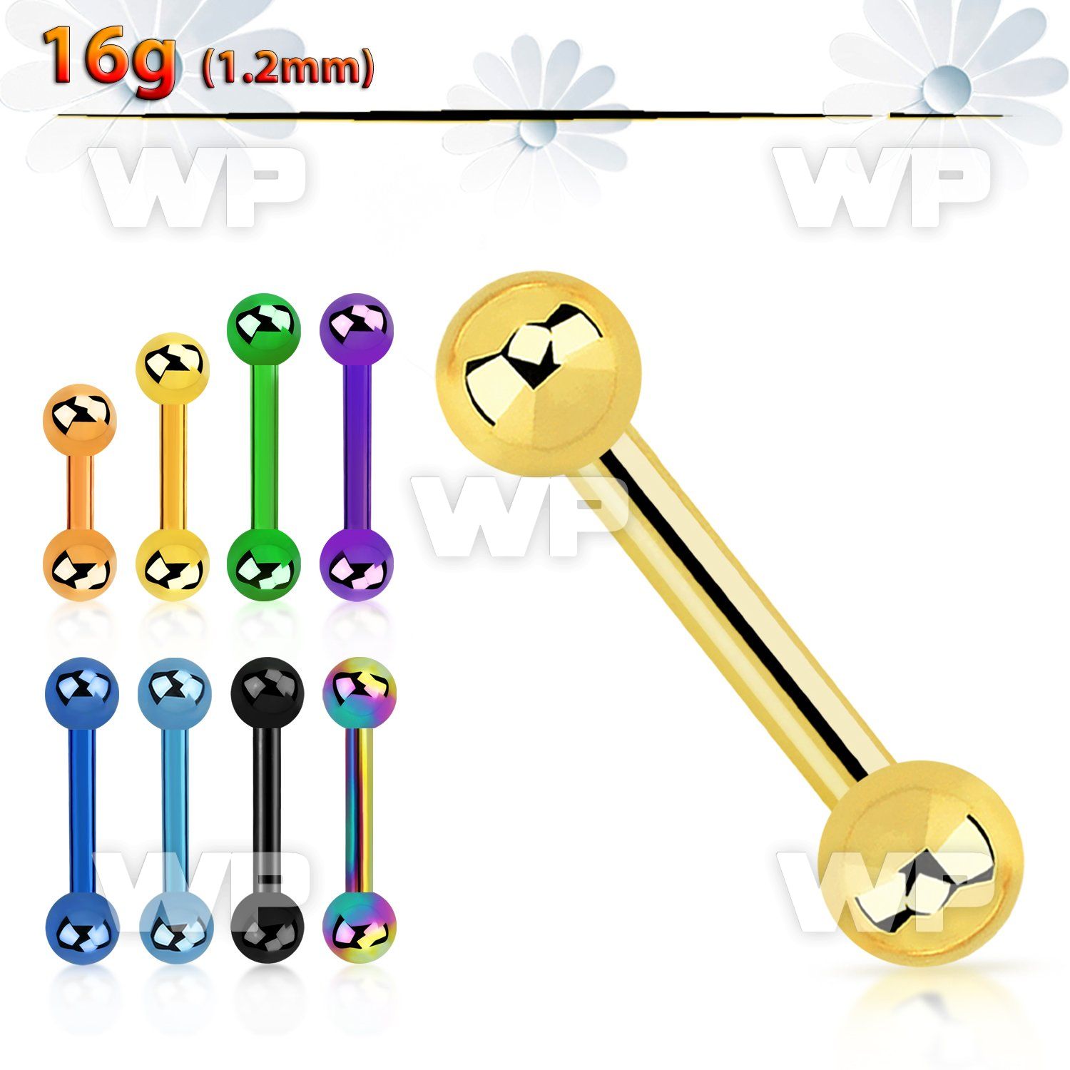 44wr4 ion plated surgical steel eyebrow or helix barbell 1 2mm eyebrow piercing