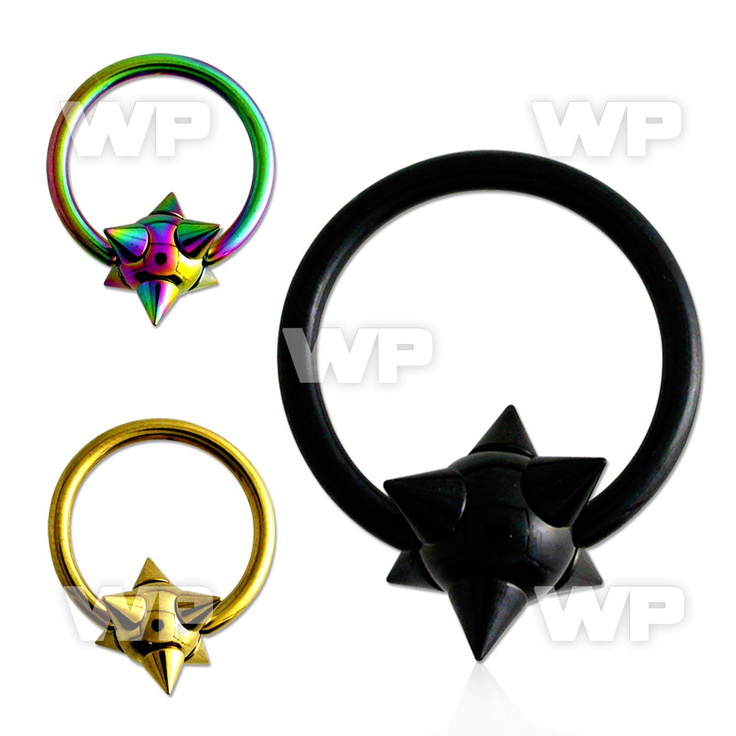 466re0 surgical steel captive bead ring 1 6mm 6mm spiked closu ear lobe piercing