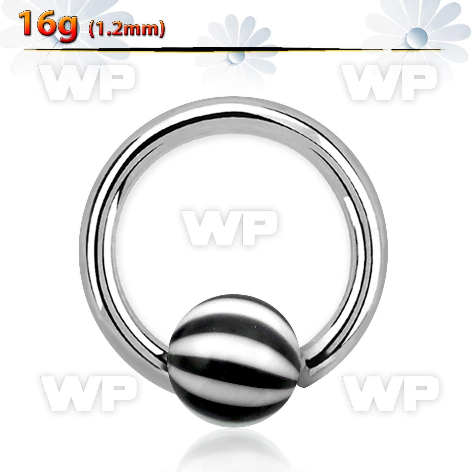 46w71z surgical steel captive bead ring 1 2mm 3mm acrylic beac ear lobe piercing