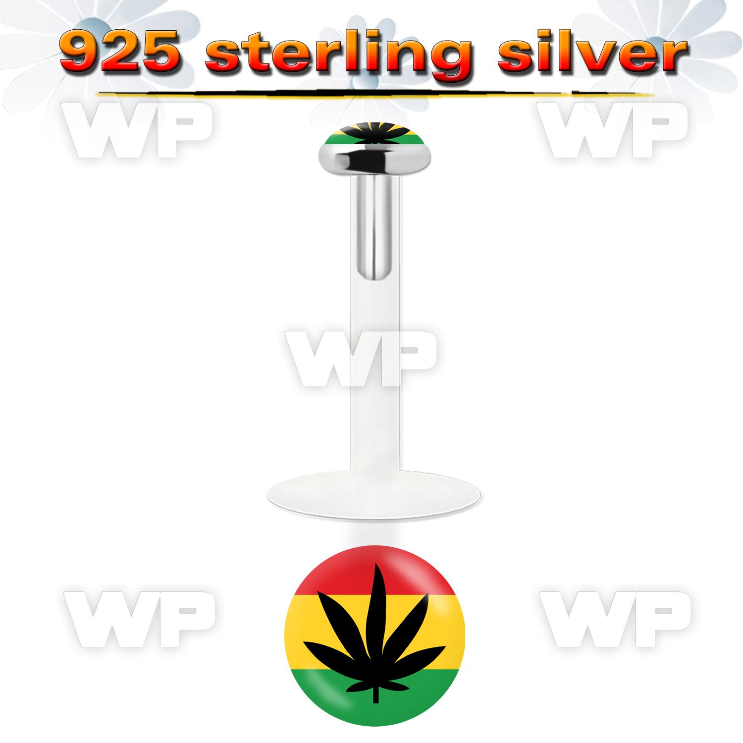 48biz bio flex labret 1 2mm 3mm flat push in silver 925 topbla lower lip piercing