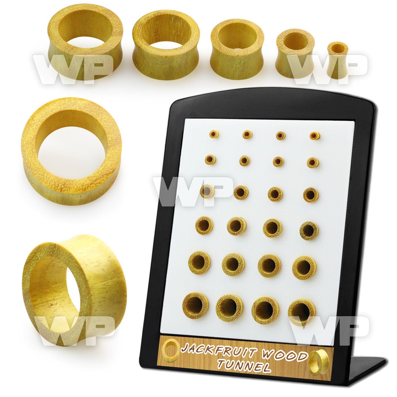 4a1moc display w double flare jack fruit wood flesh tunnels size ear lobe piercing