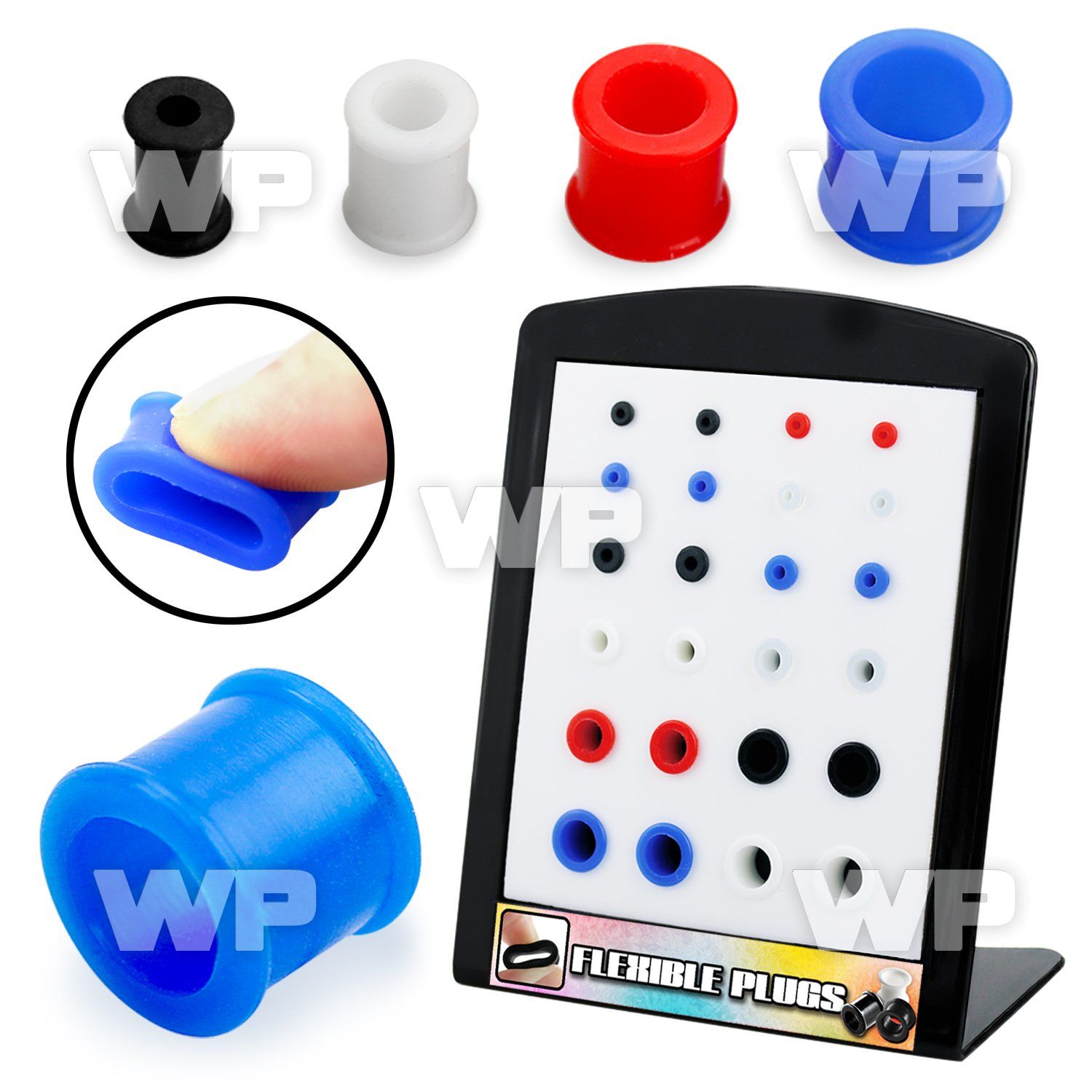 4a38 display w silicon flesh tunnels size 3mm to 10mm 8g 00g ear lobe piercing