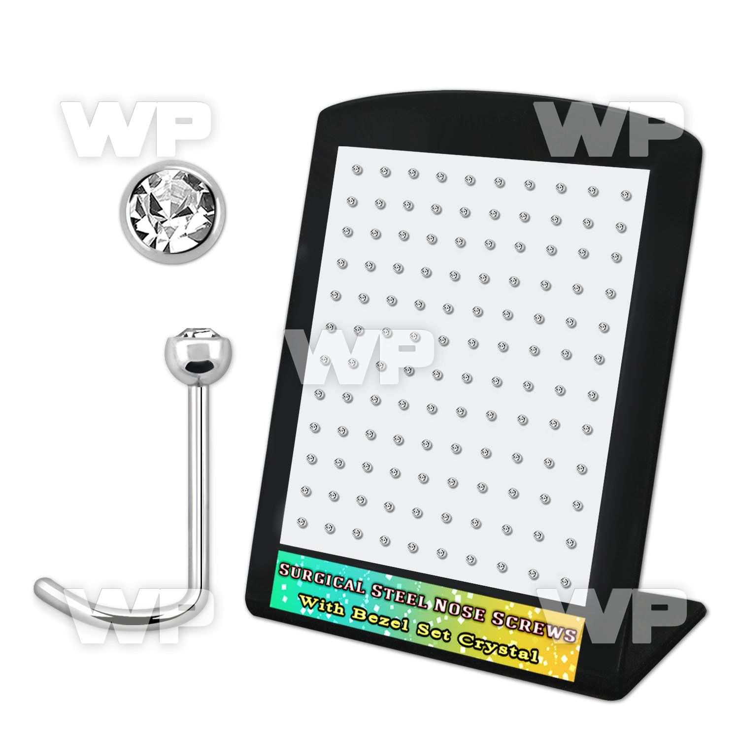 4a3ee0 display w surgical steel nose screw spirals 0 8mm 2 5mm nose piercing