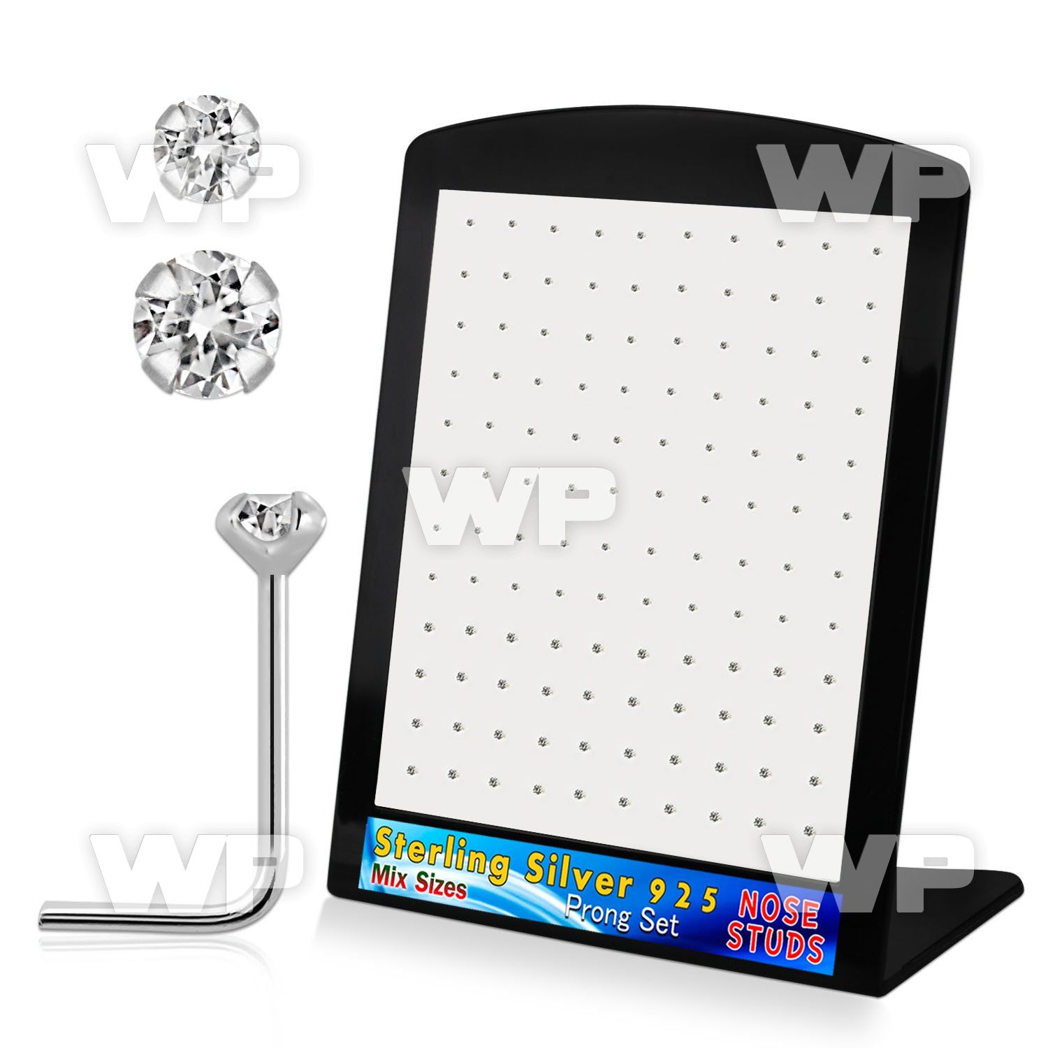 4a3mj6 board w silver 925 l shaped nose studs 1 4mm 1 5mm 2mm nose piercing