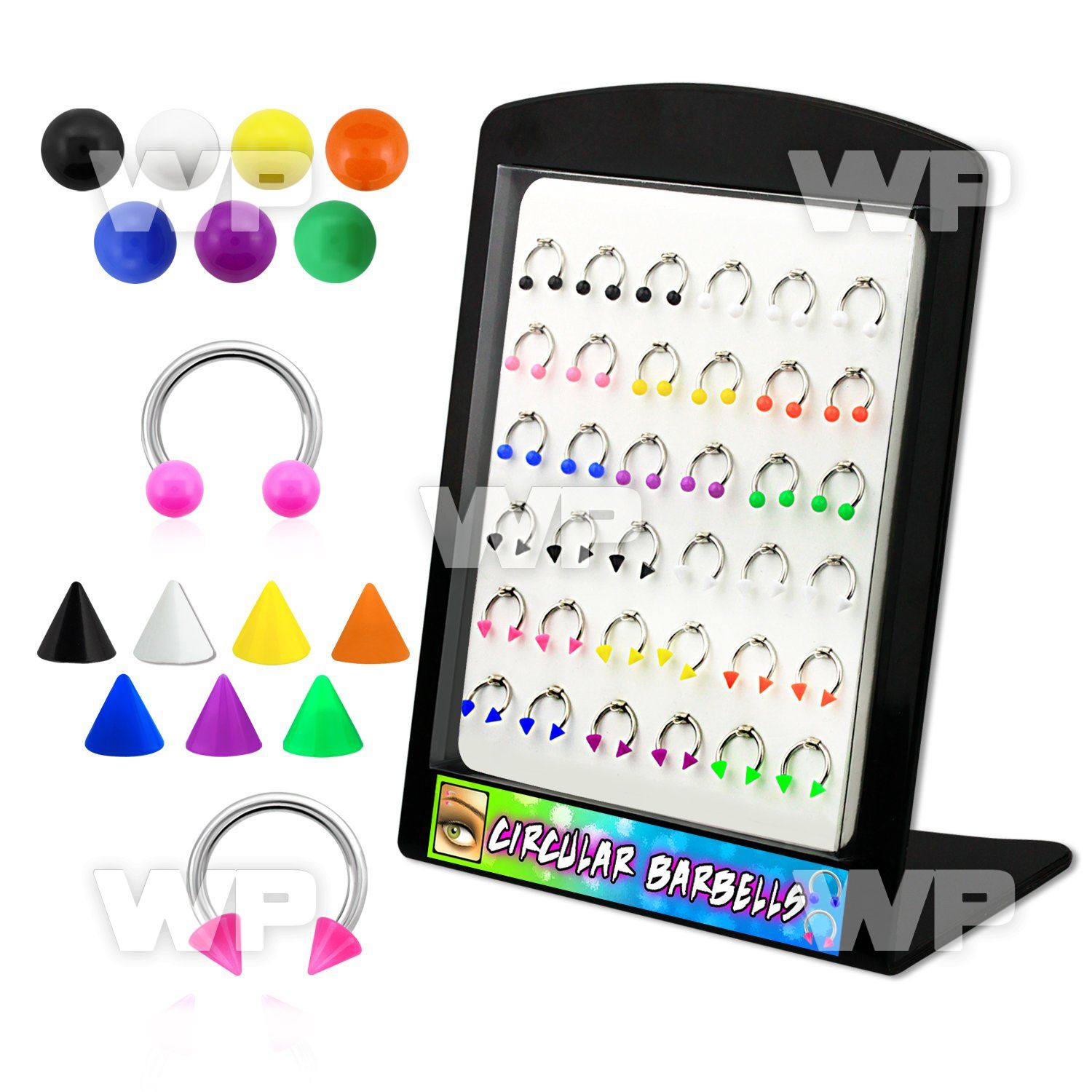 4a4cjfk display w surgical steel cbr horseshoe 1 2mm 3mm solid belly piercing