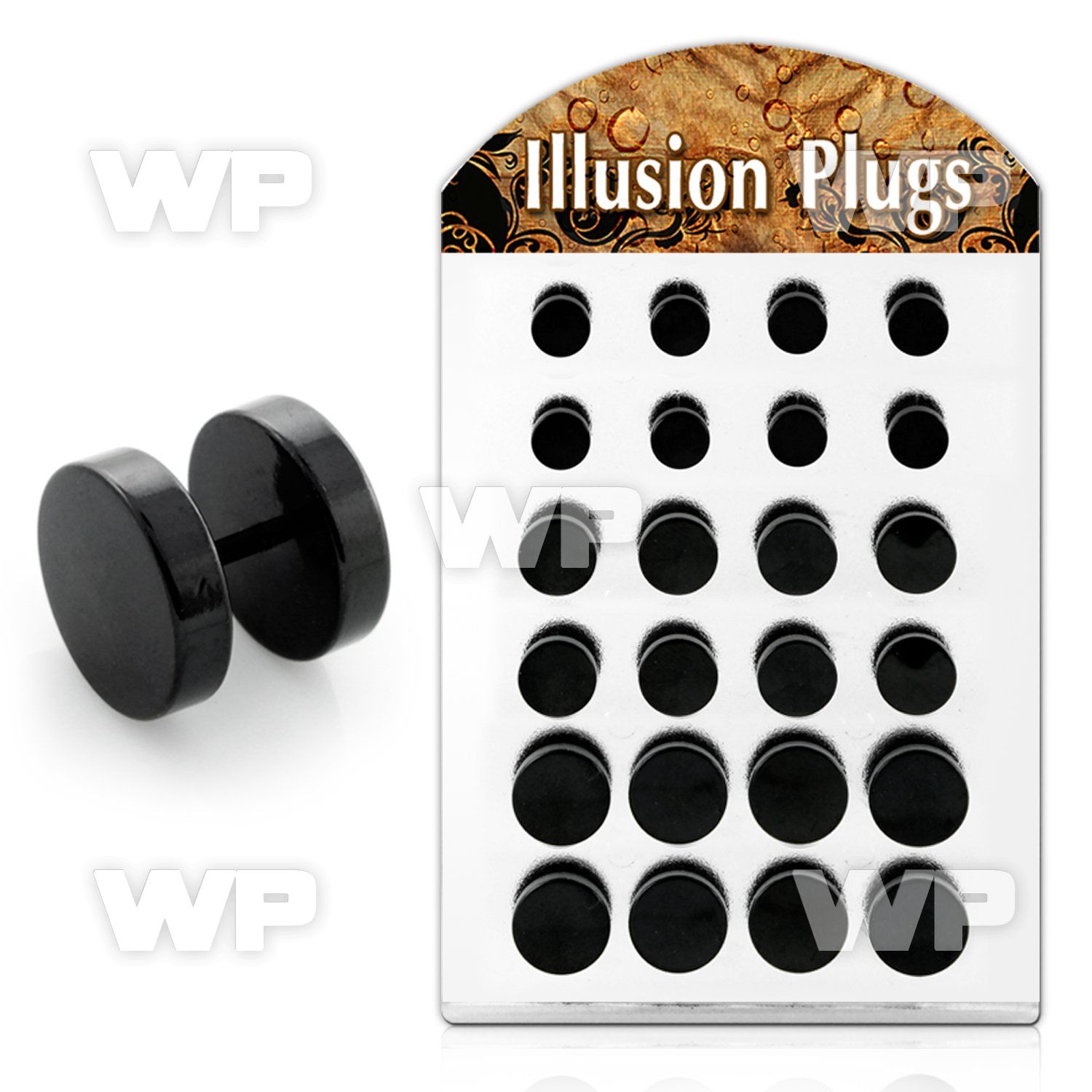 4a8mdk display w ion plated steel fake plug out silicon o ring ear lobe piercing