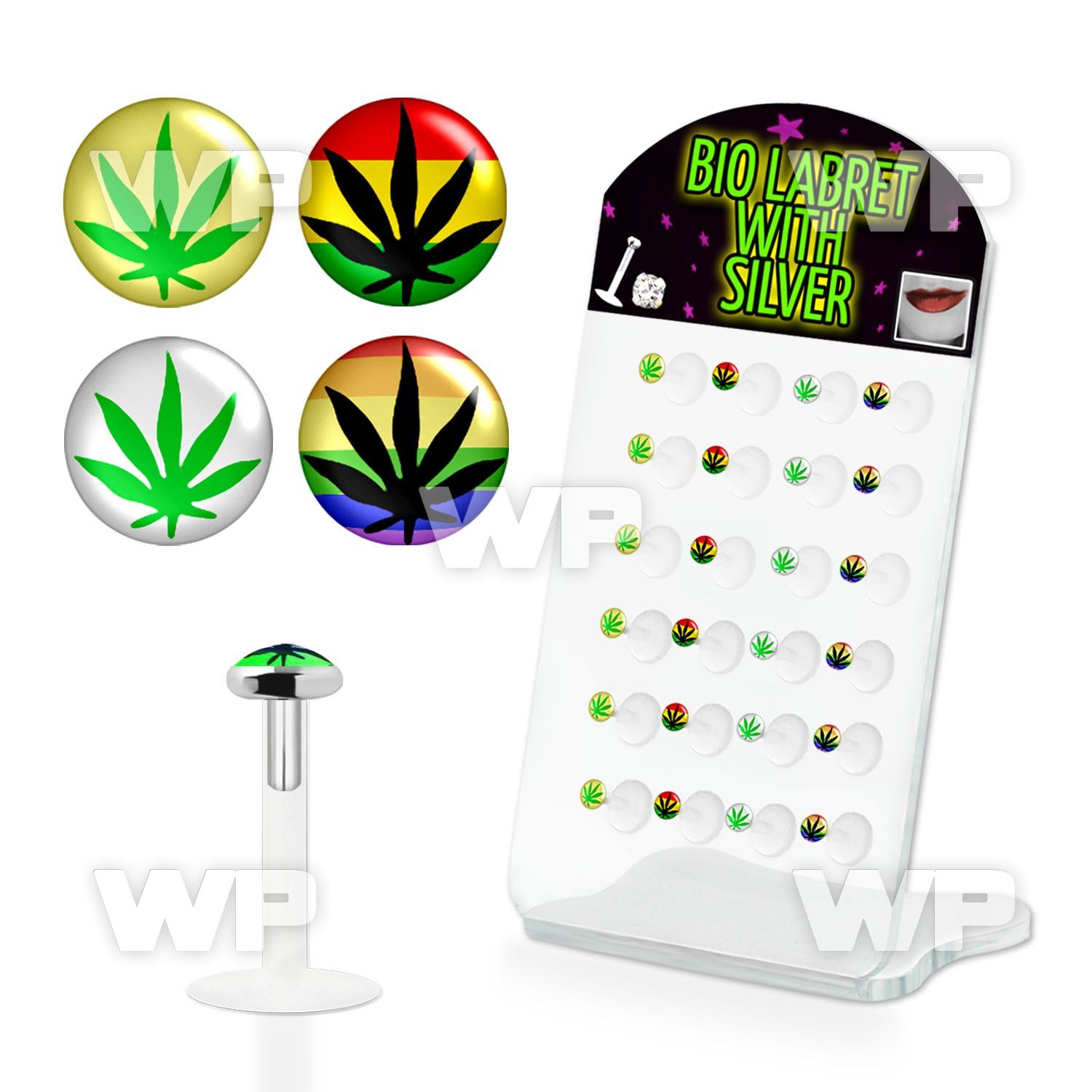 4ab48kk board w bio flex labrets 1 2mm 3mm flat push in silver lower lip piercing