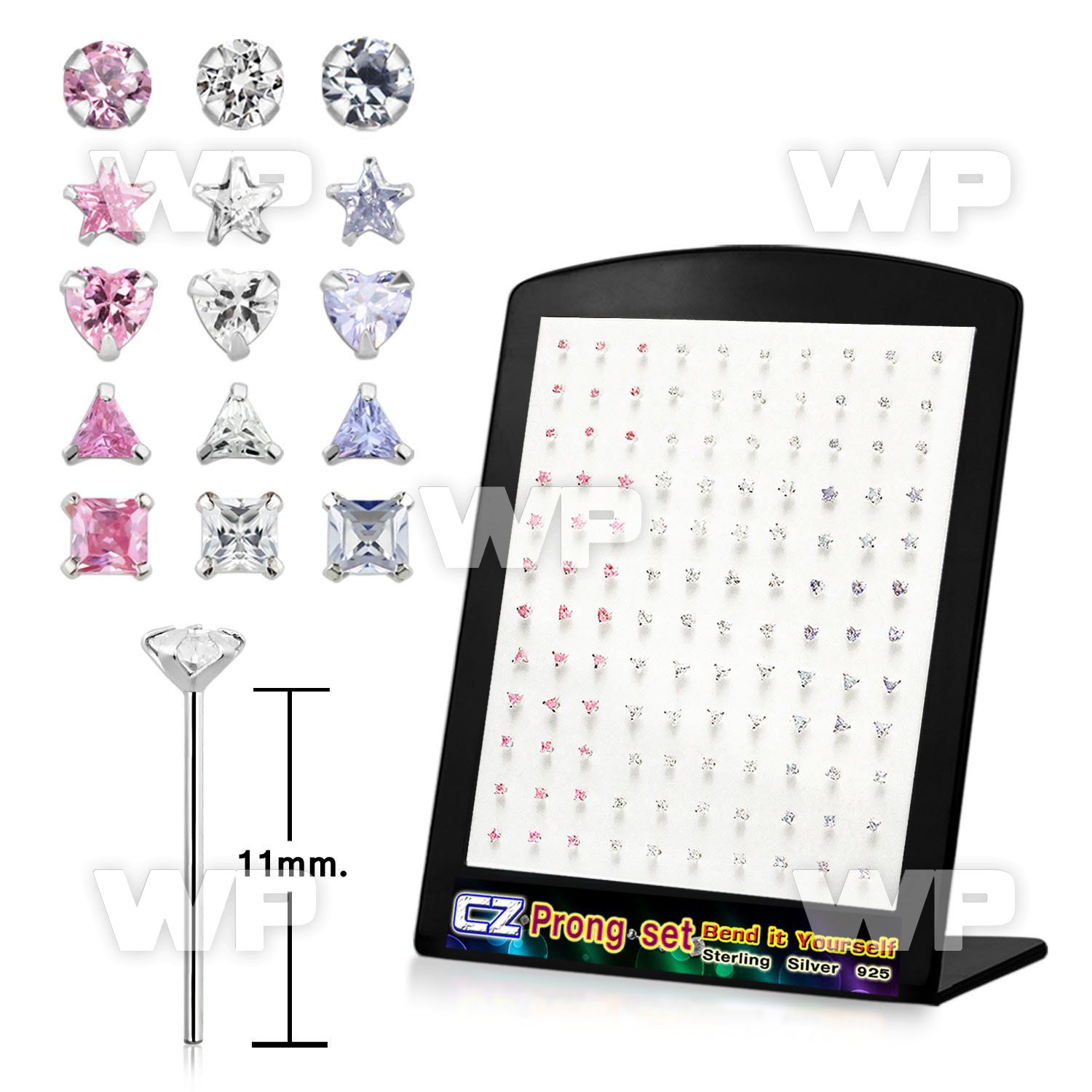 4agnjj display w silver 925 bend it yourself l shaped nose stu belly piercing