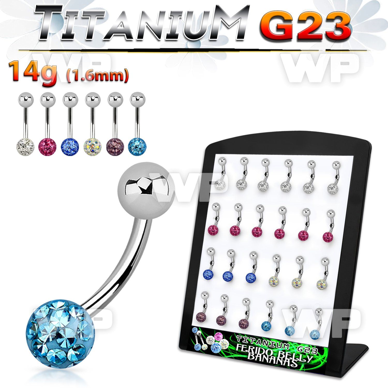 4ah4u0 display w g23 titanium belly bananas 1 6mm 5mm solid tit belly piercing