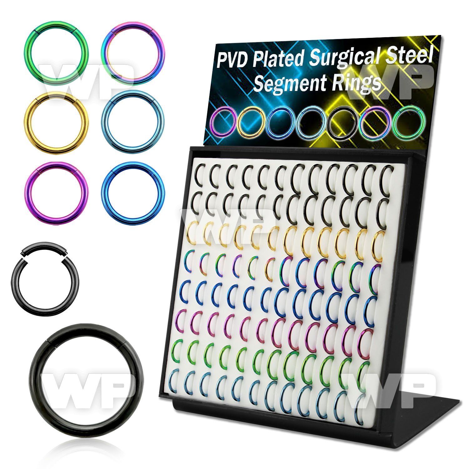 4aj3ire display w ion plated surgical steel segment ring s 1 2mm ear lobe piercing