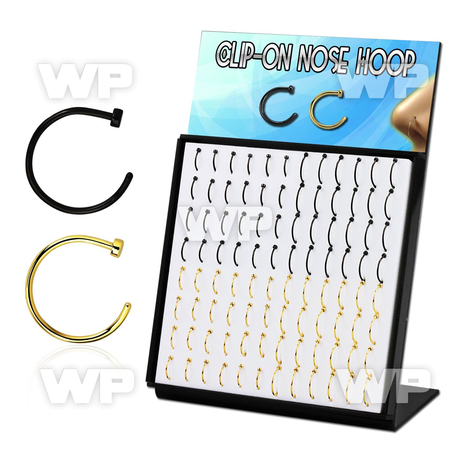 4aj6buk display w gold black ion plated 316l steel fake nose nose piercing