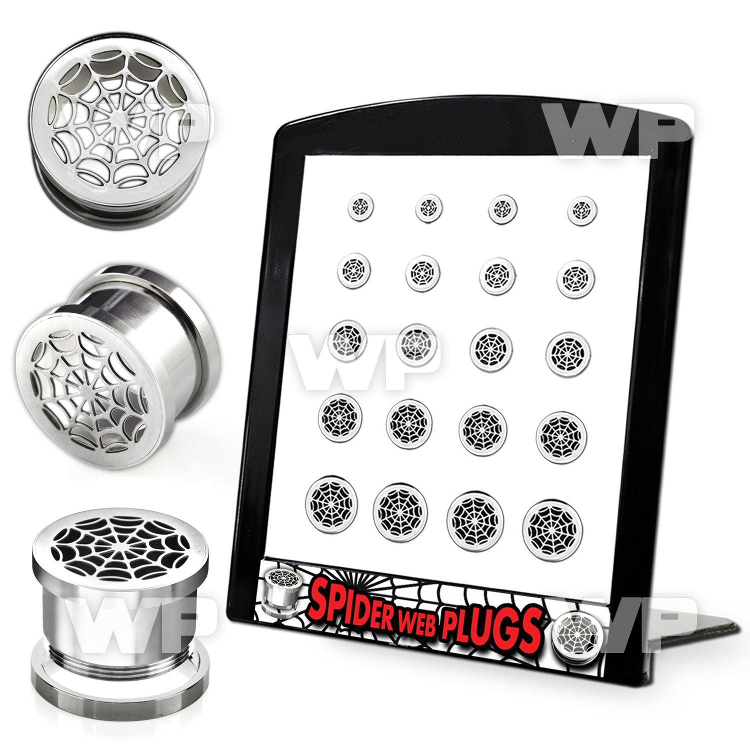 4ami9e display w 304 stainless steel screw fit flesh tunnel spid ear lobe piercing