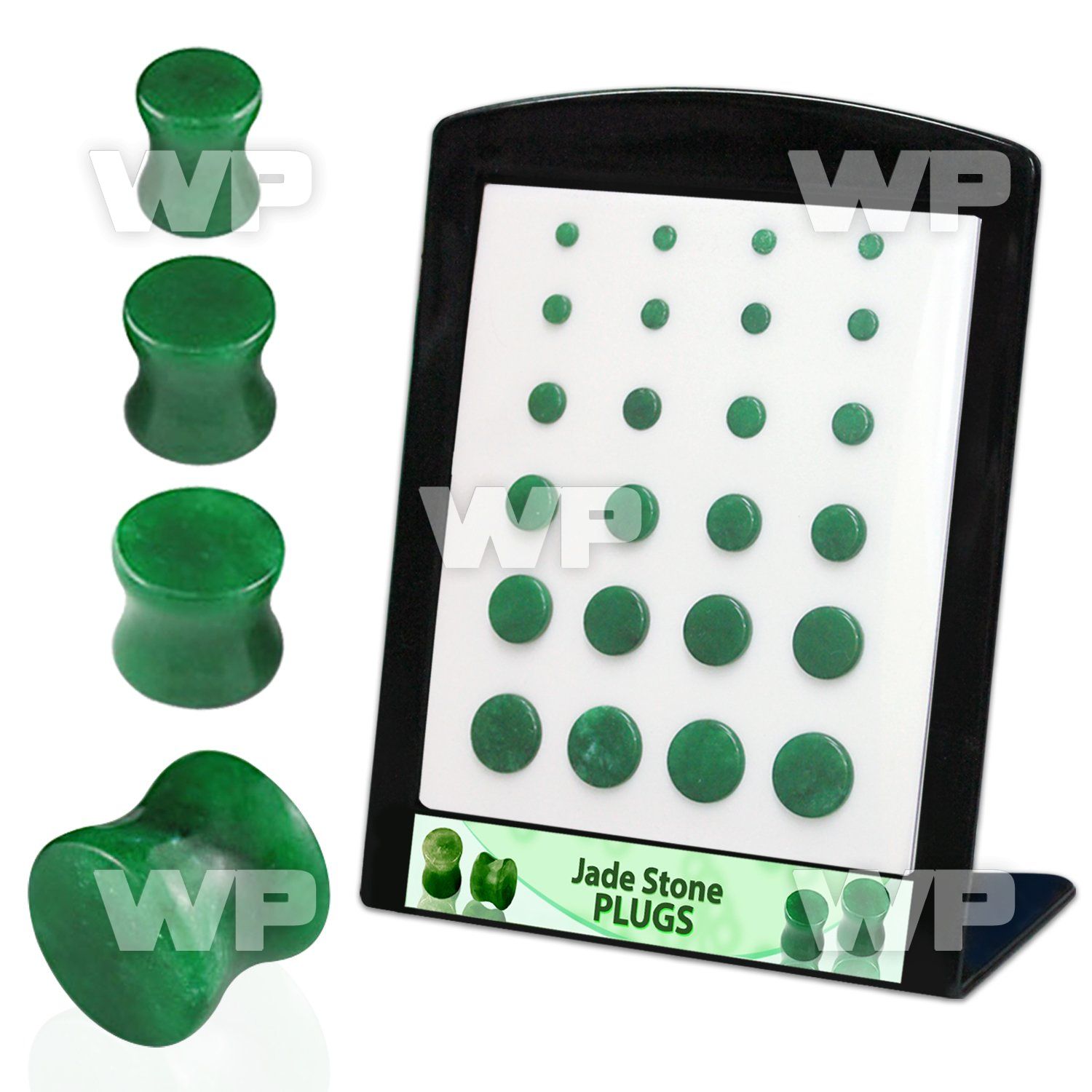 4amiee0 display containing 24 pcs of double flare semi precious ear lobe piercing