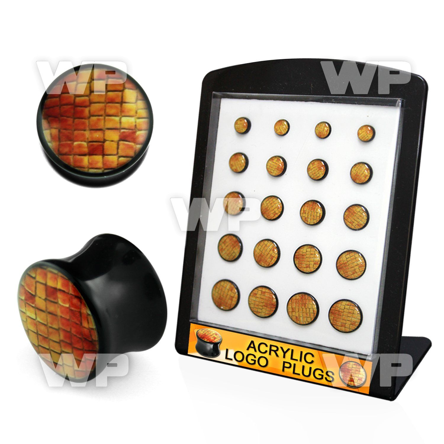 4amiek0 display w double flared logo plug snake skin pattern size ear lobe piercing