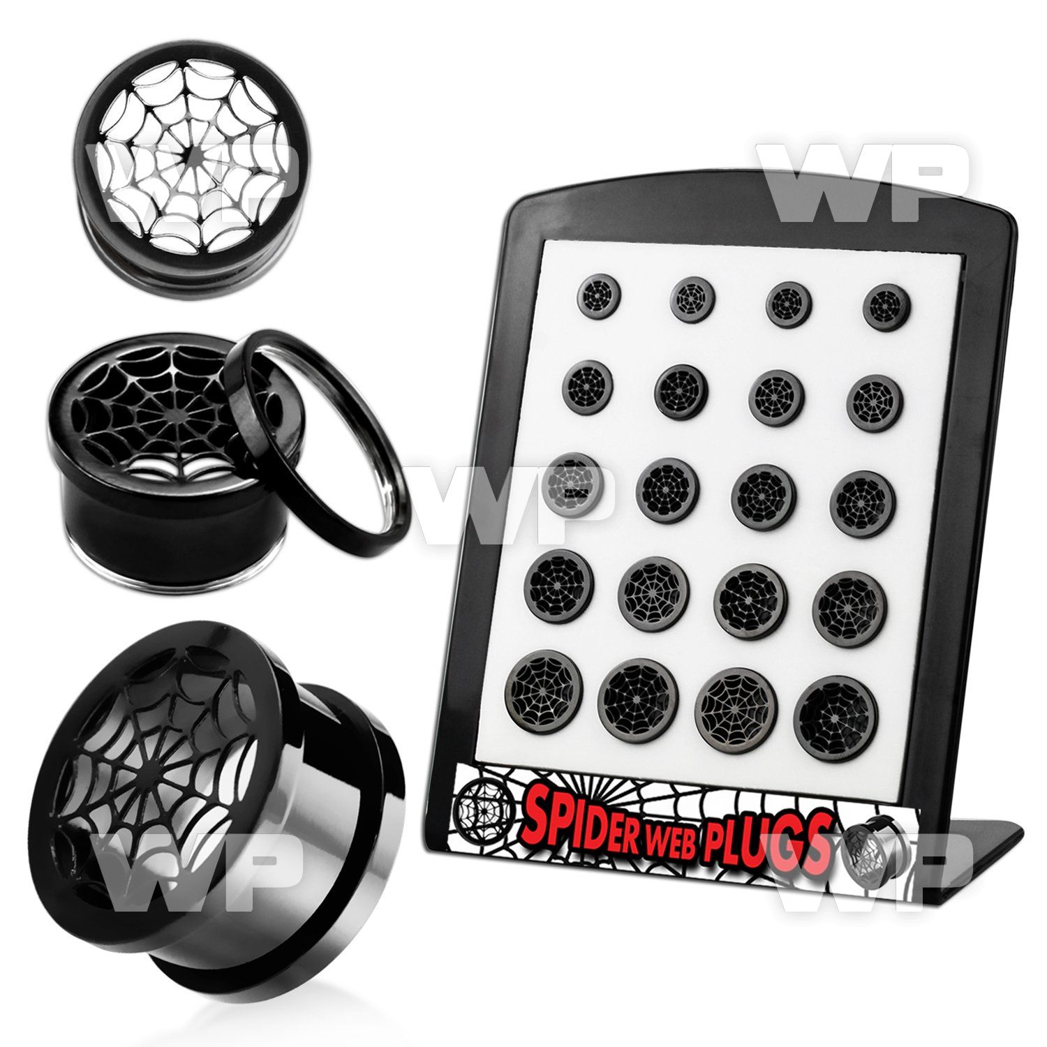 4amiepy display w black ion plated steel screw fit flesh tunnel ear lobe piercing