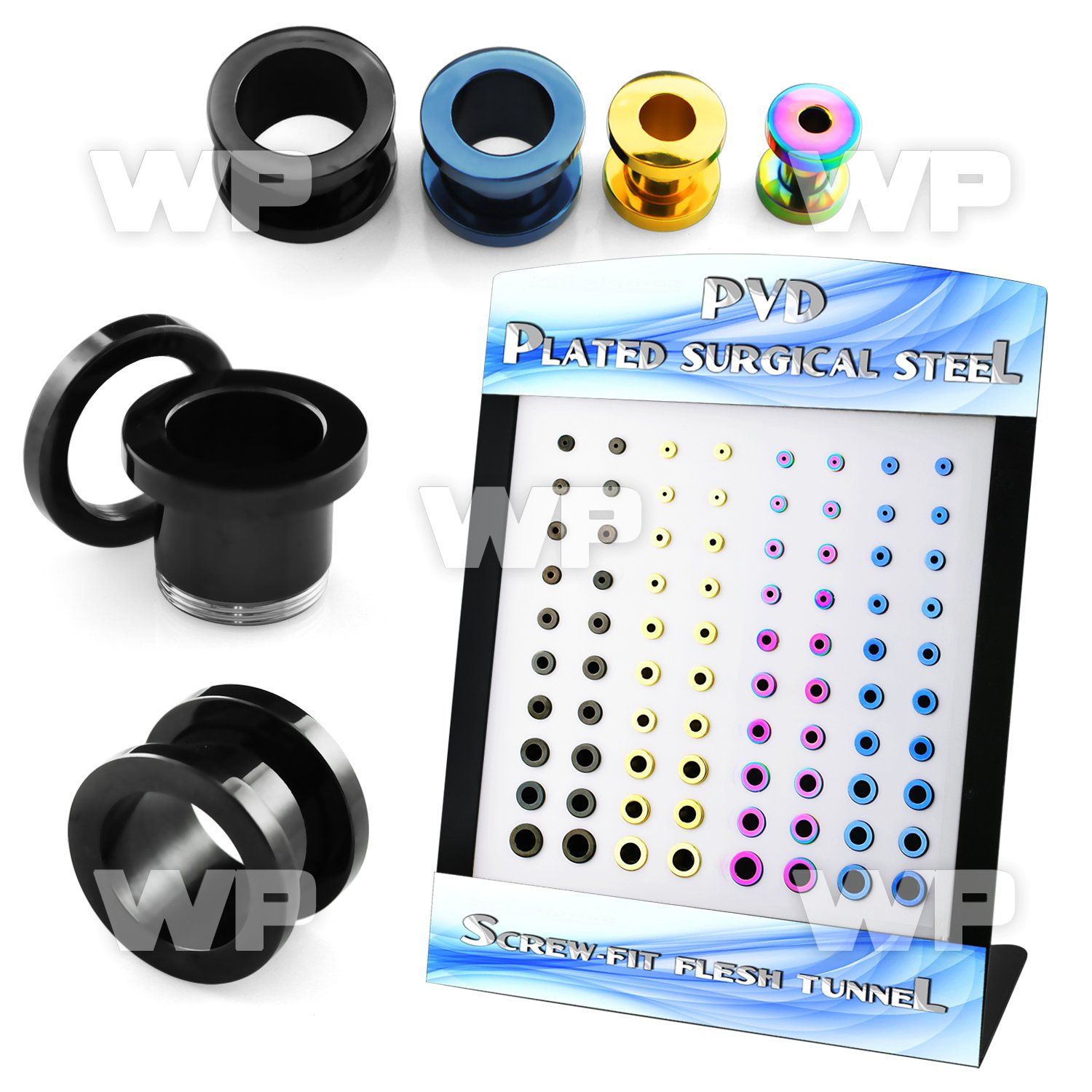 4amietk display 80 pcs of ion plated surgical steel scew fit fle ear lobe piercing