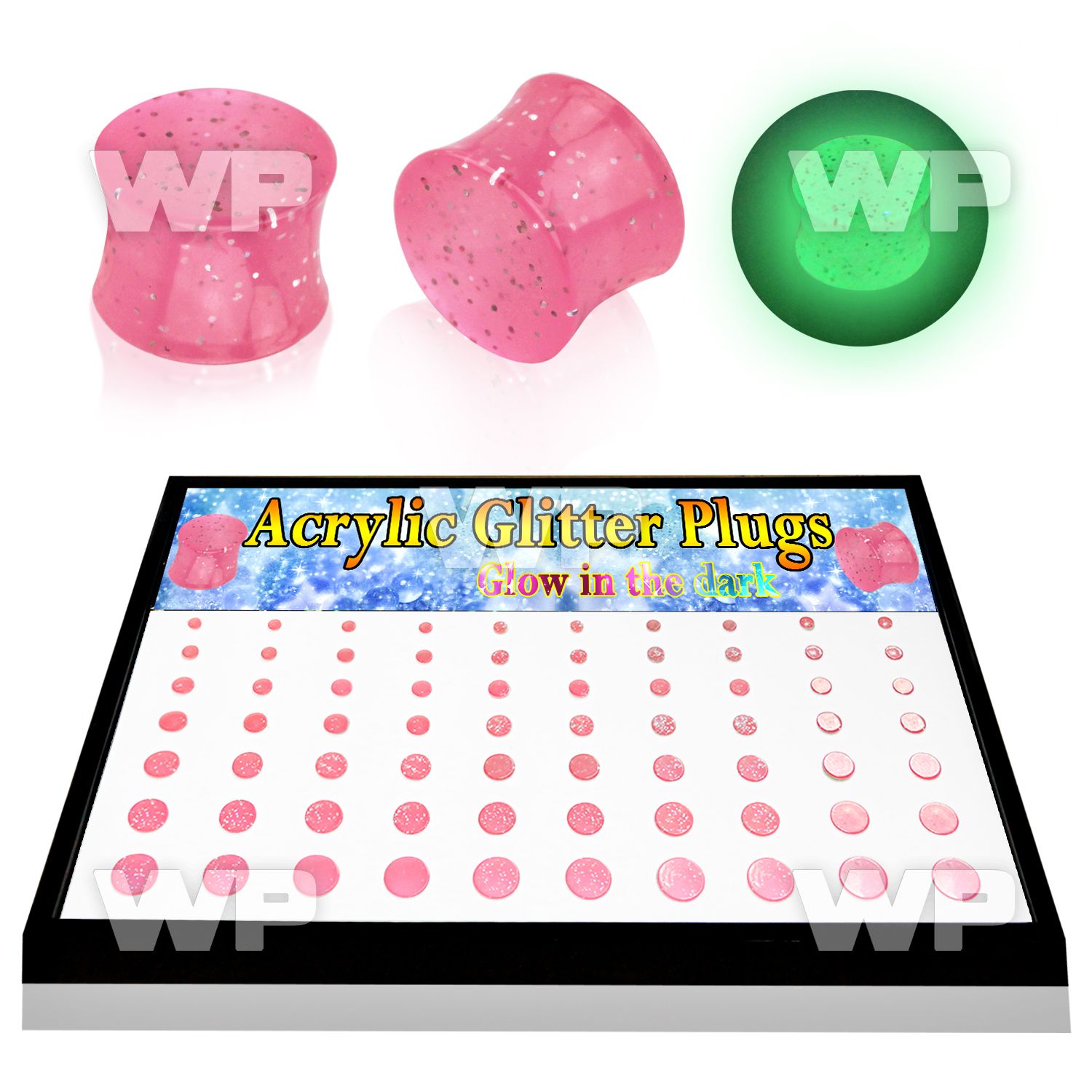 4amiey0 display w dual use acrylic plug glitter plug during the ear lobe piercing