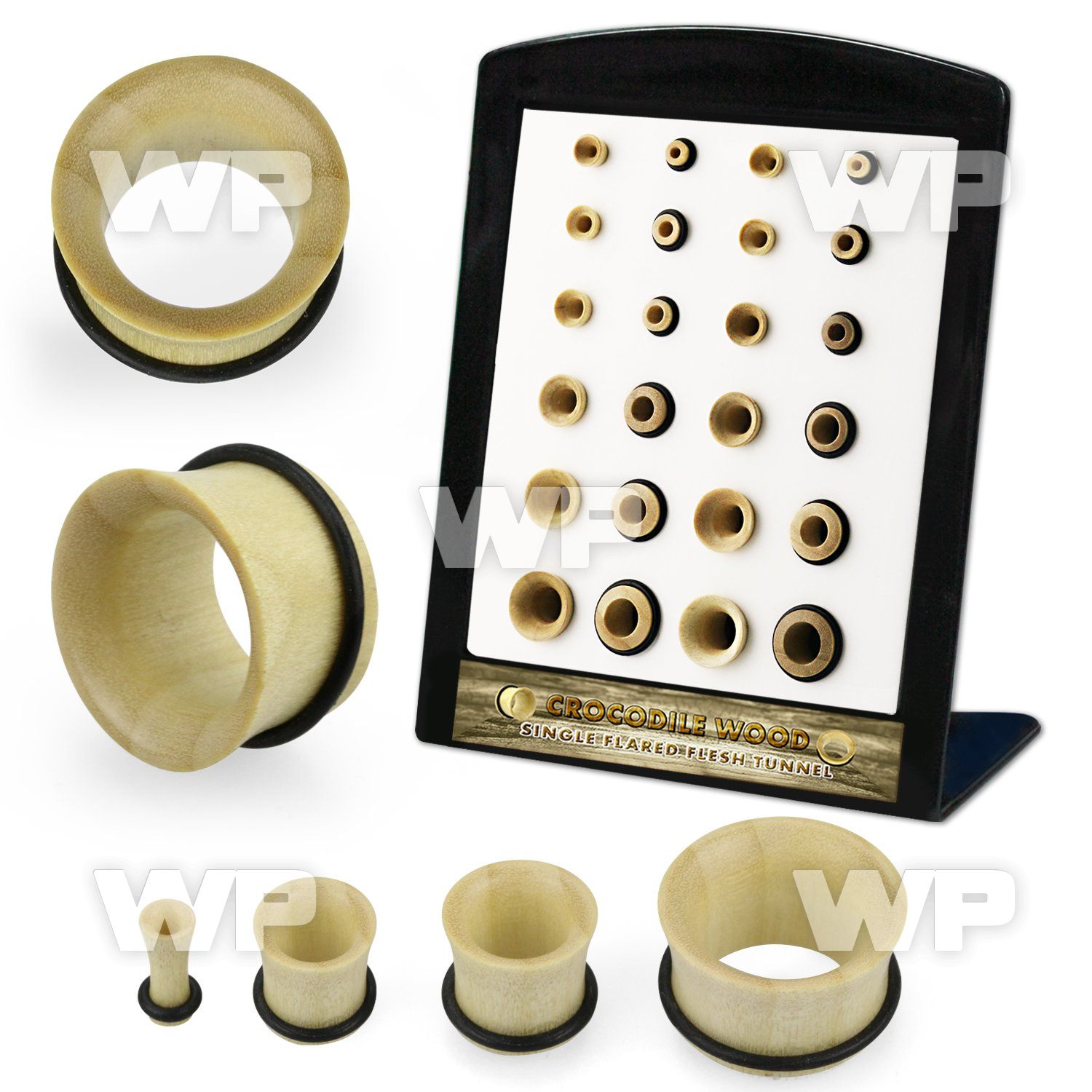 4amike0 crocodile tree wood single flared eyelets 24pcs