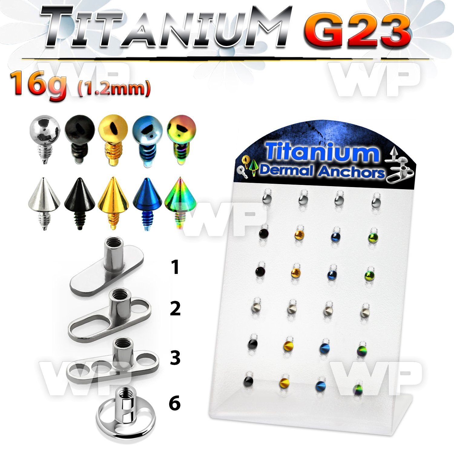 4ar37s board w solid g23 titanium dermal anchor base plate 3mm belly piercing