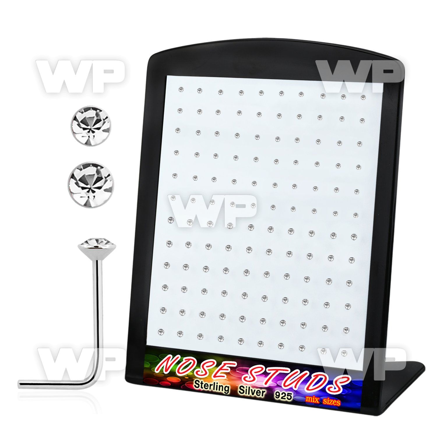 4au3j6ep 925 silver nose pins round crystal tops